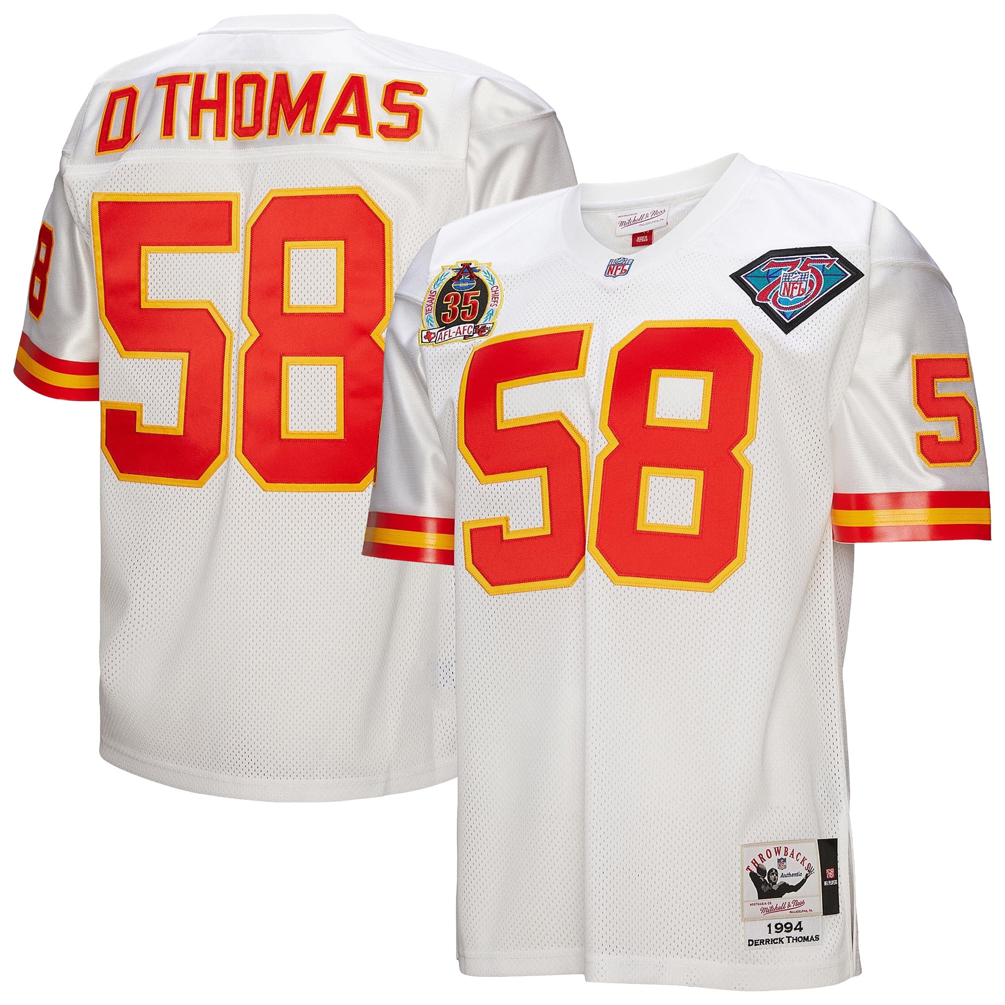 Derrick Thomas Kansas City Chiefs 1994 Throwback Retired Player Jersey - White - Image 2