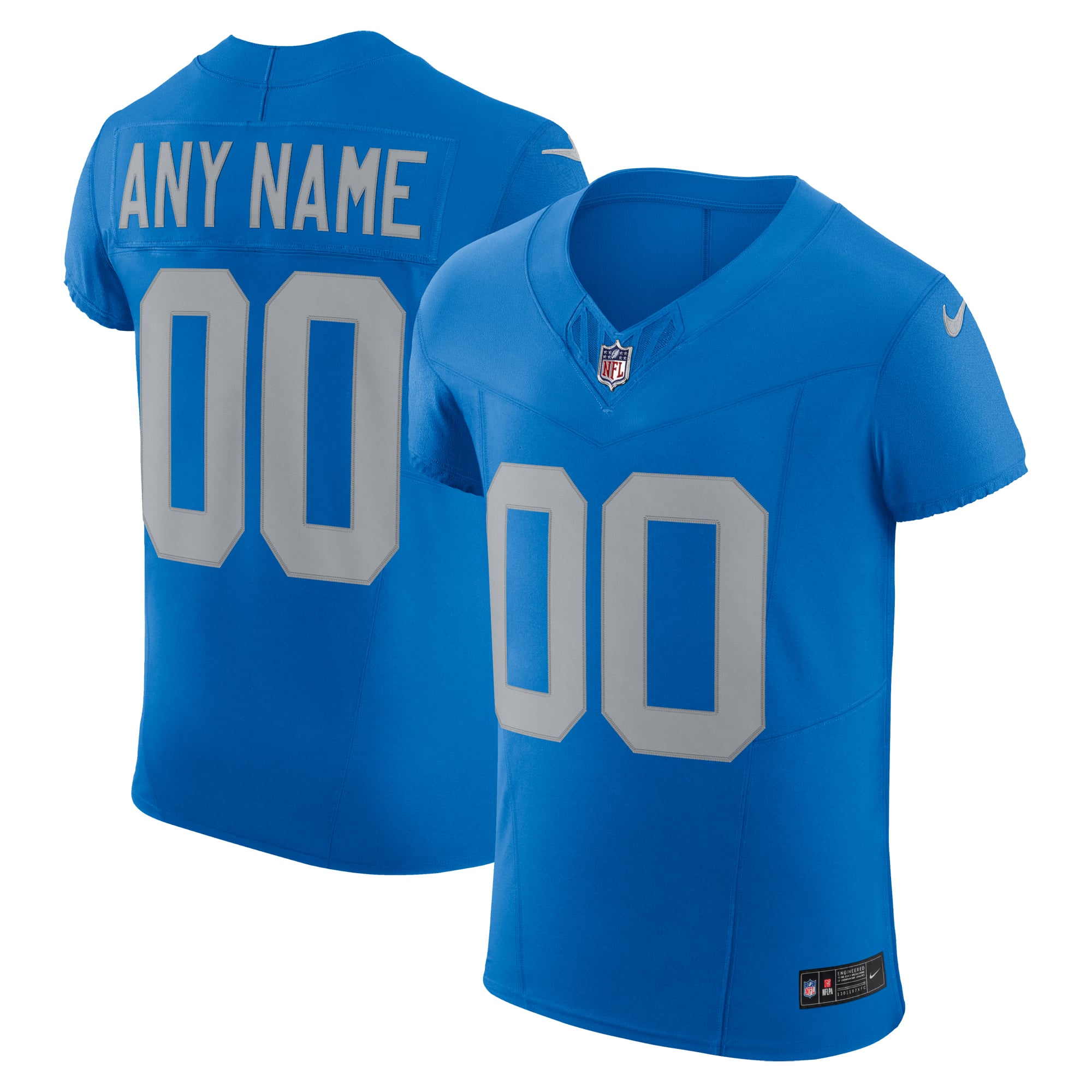 Detroit Lions Alternate Vapor F.U.S.E. Elite Custom Jersey - Blue - Image 2