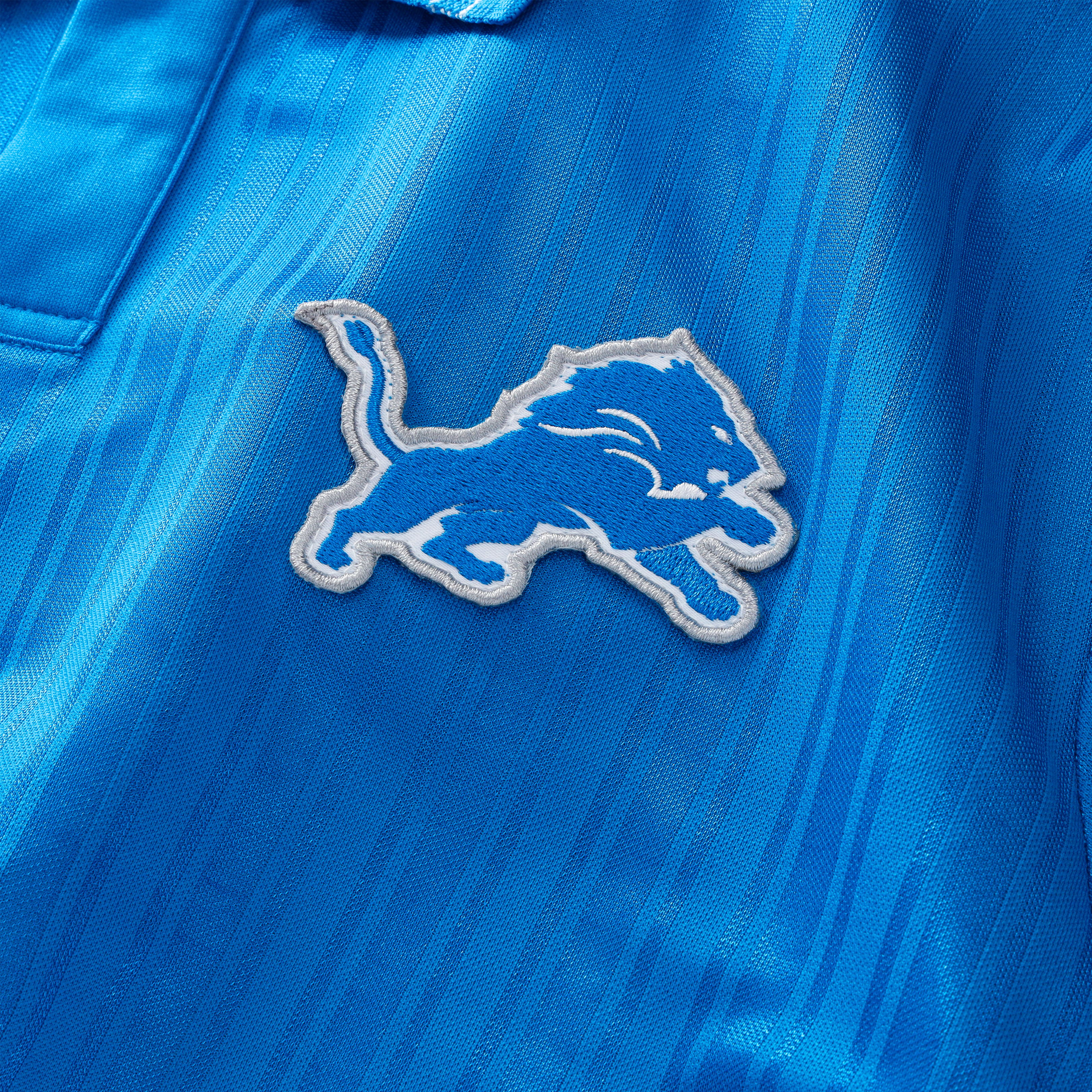 Detroit Lions Youth Football x Football Collared Fan Top - Blue - Image 5