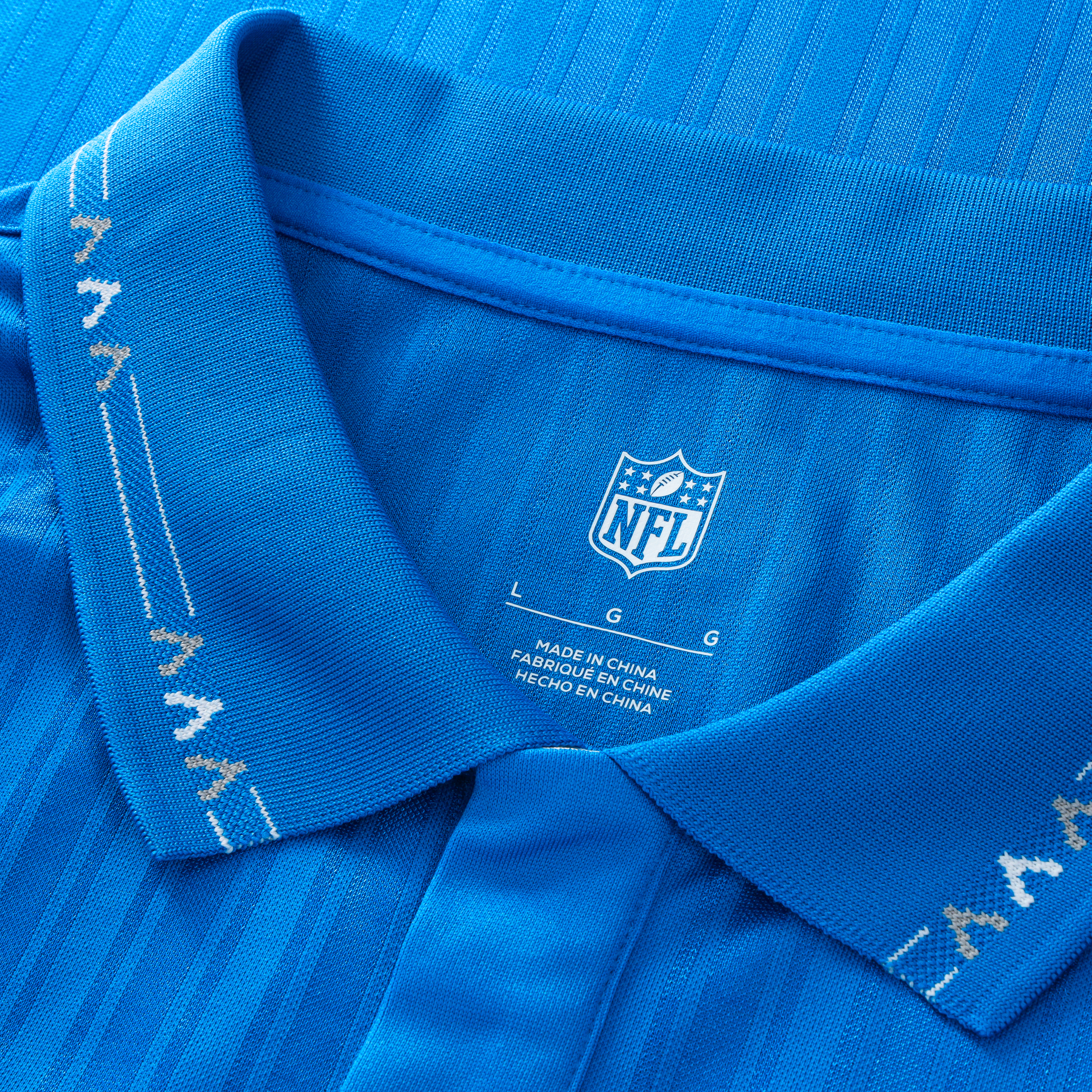 Detroit Lions Youth Football x Football Collared Fan Top - Blue - Image 4
