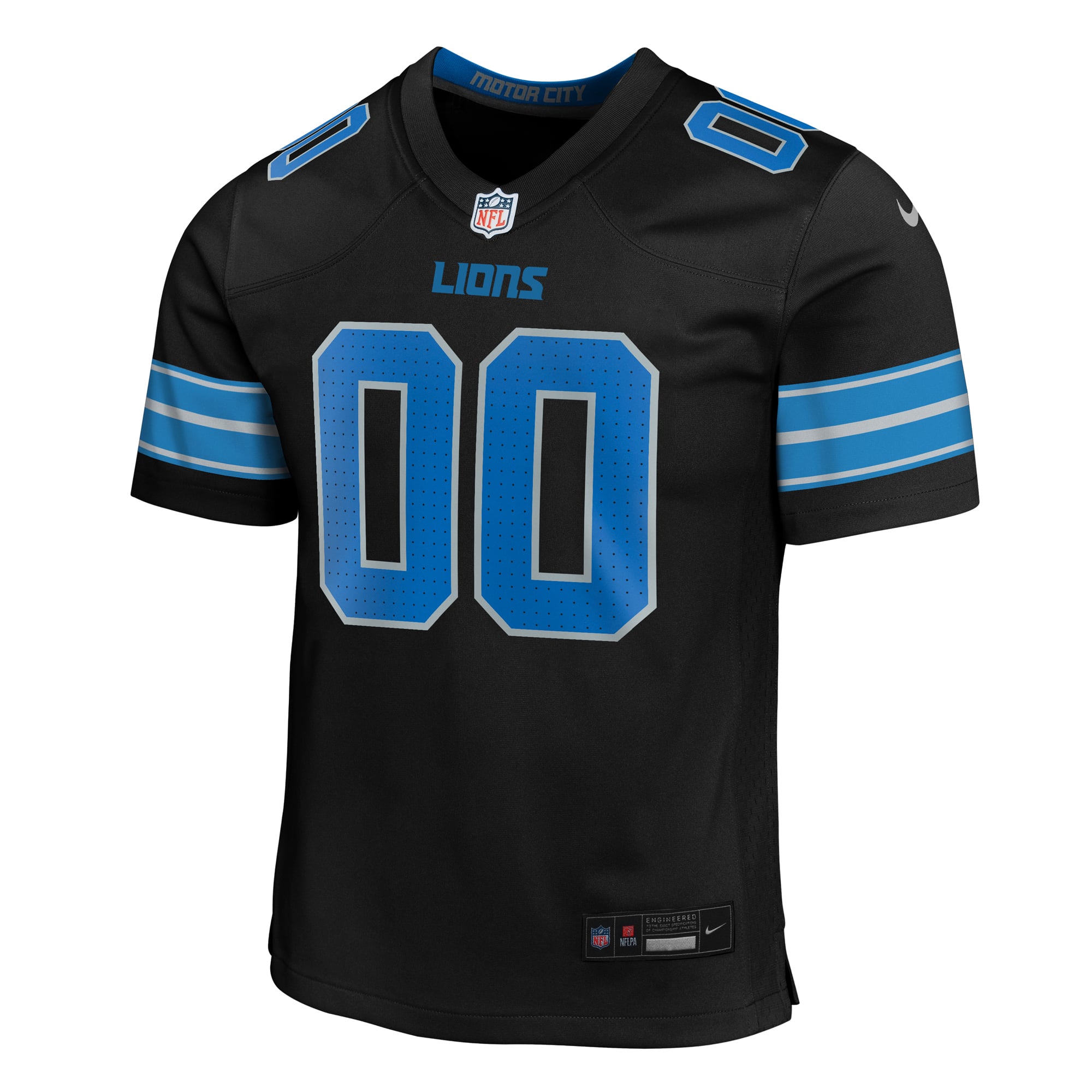 Detroit Lions Youth Alternate Custom Game Jersey - Black - Image 3