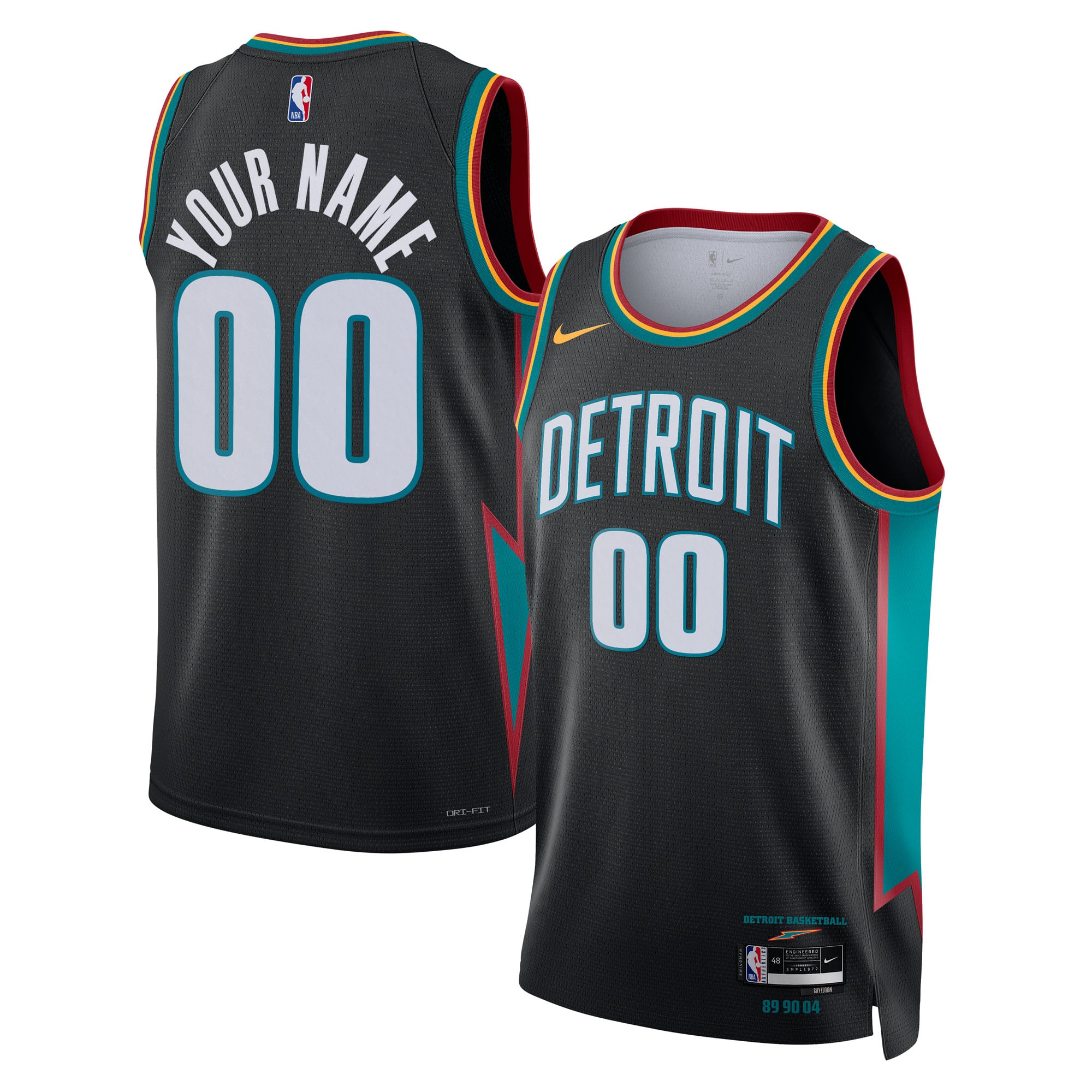Detroit Pistons Unisex 2025/26 City Edition Swingman Custom Jersey - Charcoal