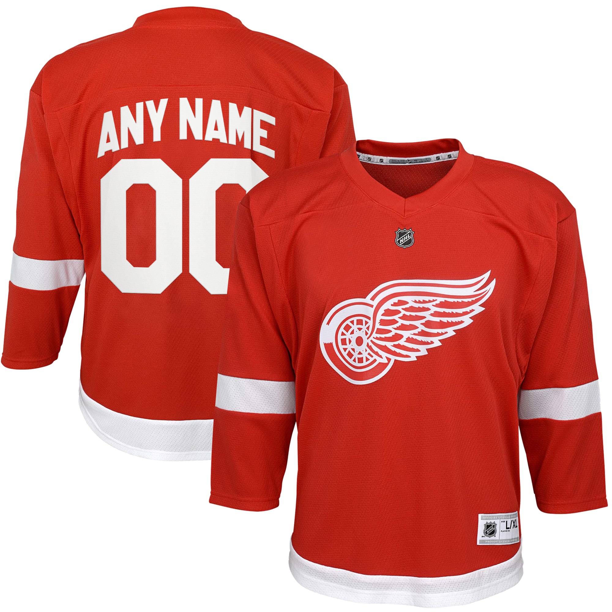 Detroit Red Wings Youth Home Custom Jersey - Red - Image 2