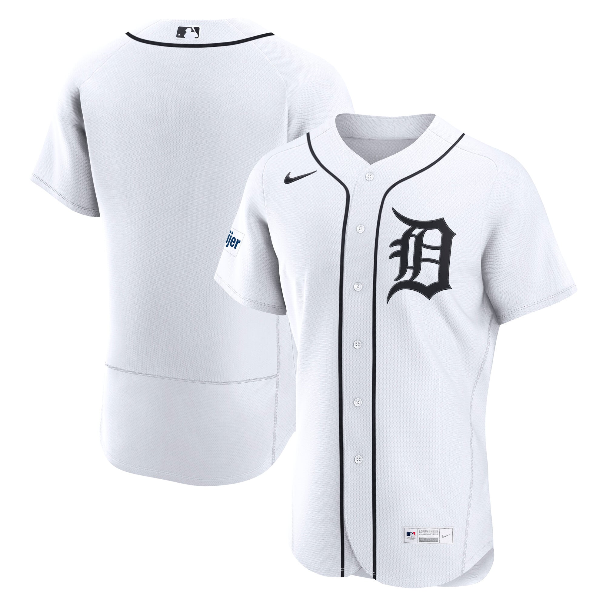 Detroit Tigers Home Sponsor Patch Jersey - White