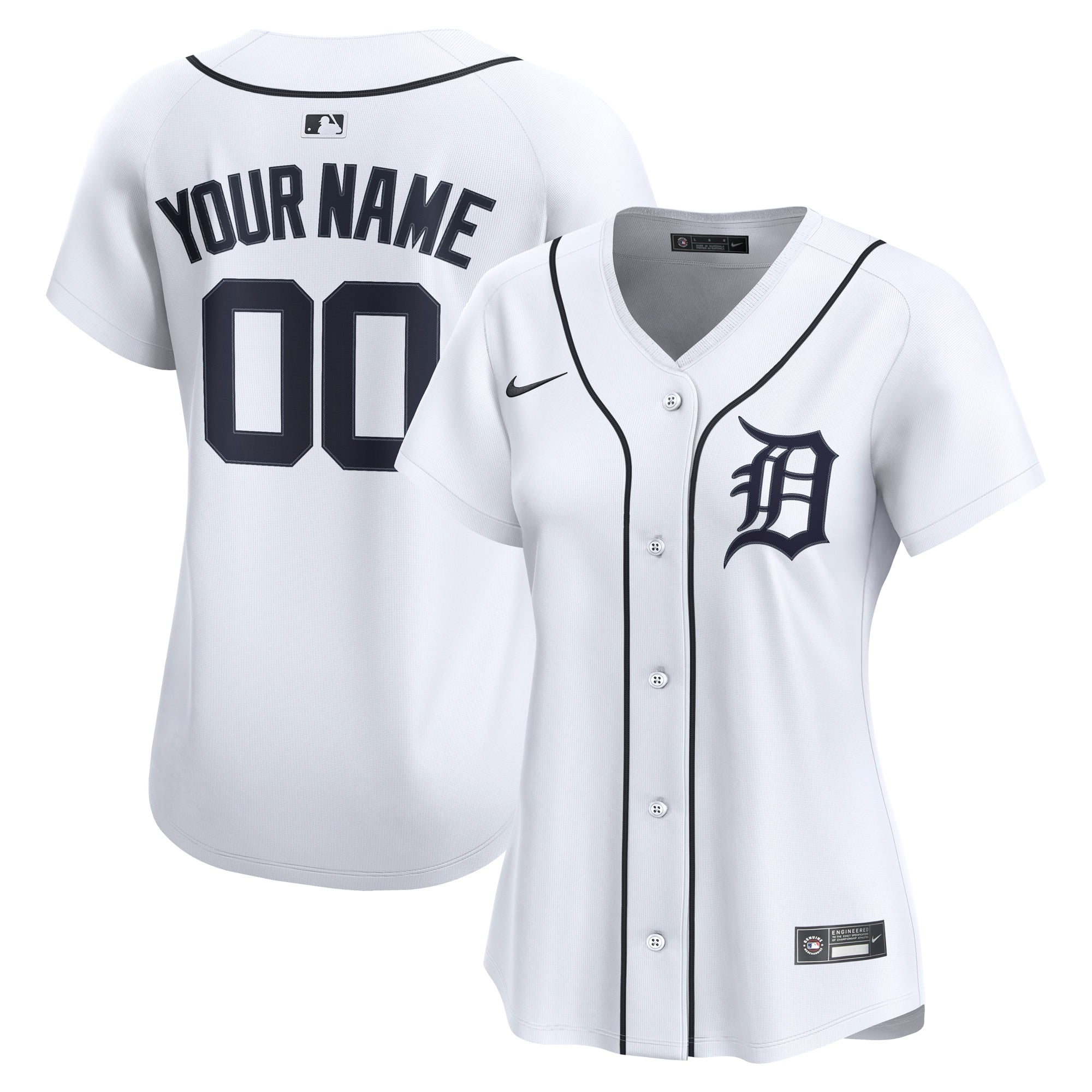 Detroit Tigers Women's Home Limited Custom Jersey - White - Image 2
