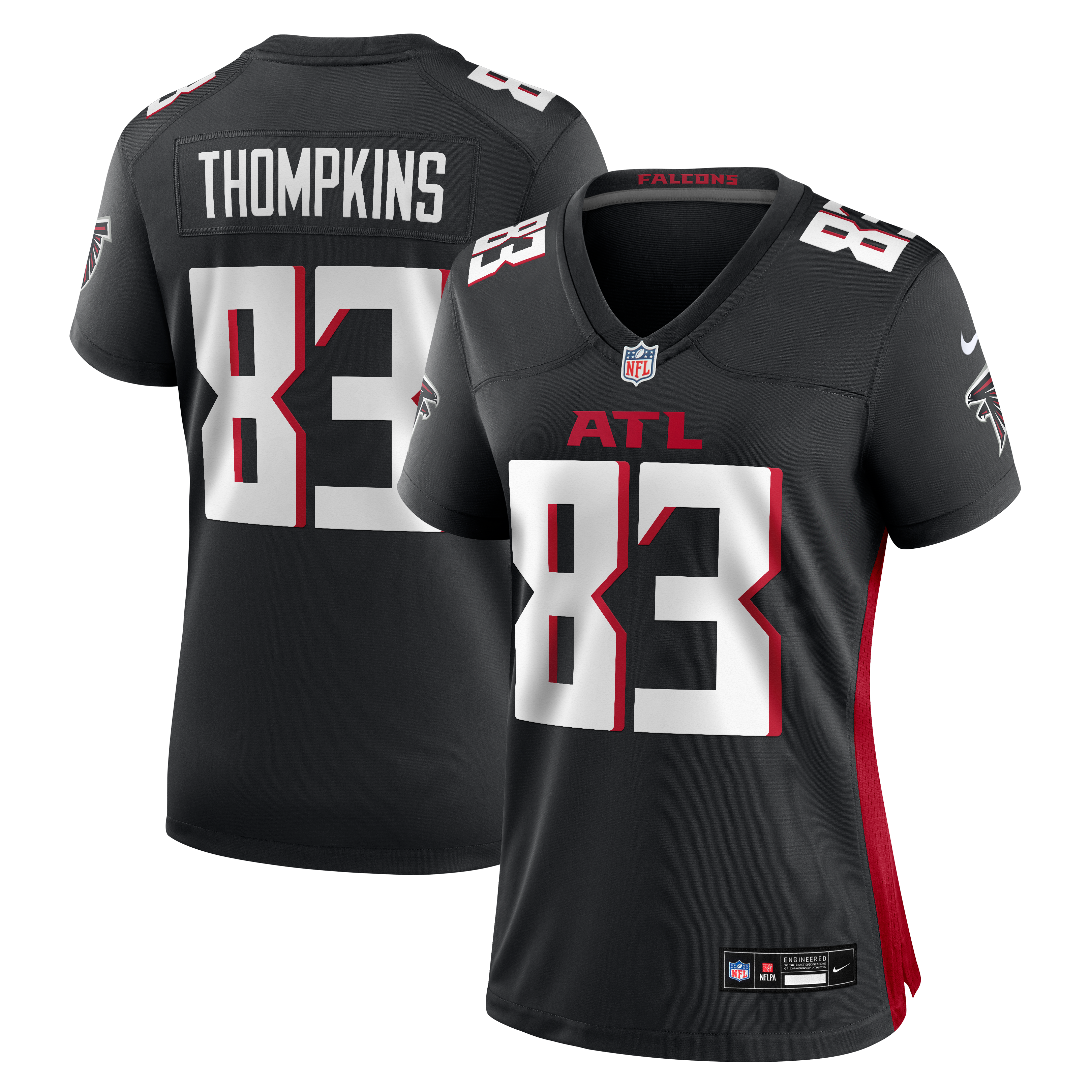 Deven Thompkins Atlanta Falcons Women's Team Game Jersey - Black