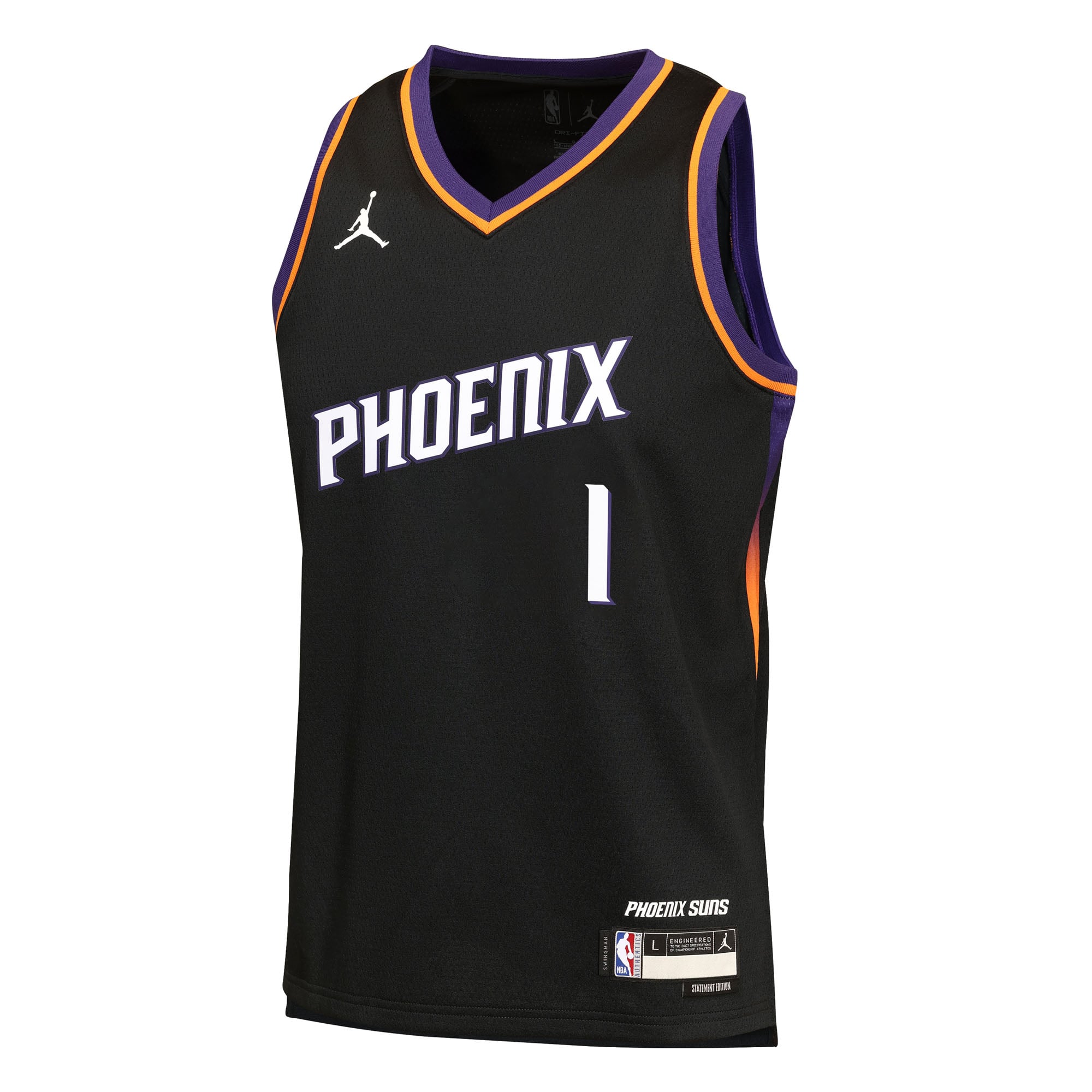 Devin Booker Phoenix Suns Jordan Brand Youth Swingman Jersey - Statement Edition - Black - Image 3