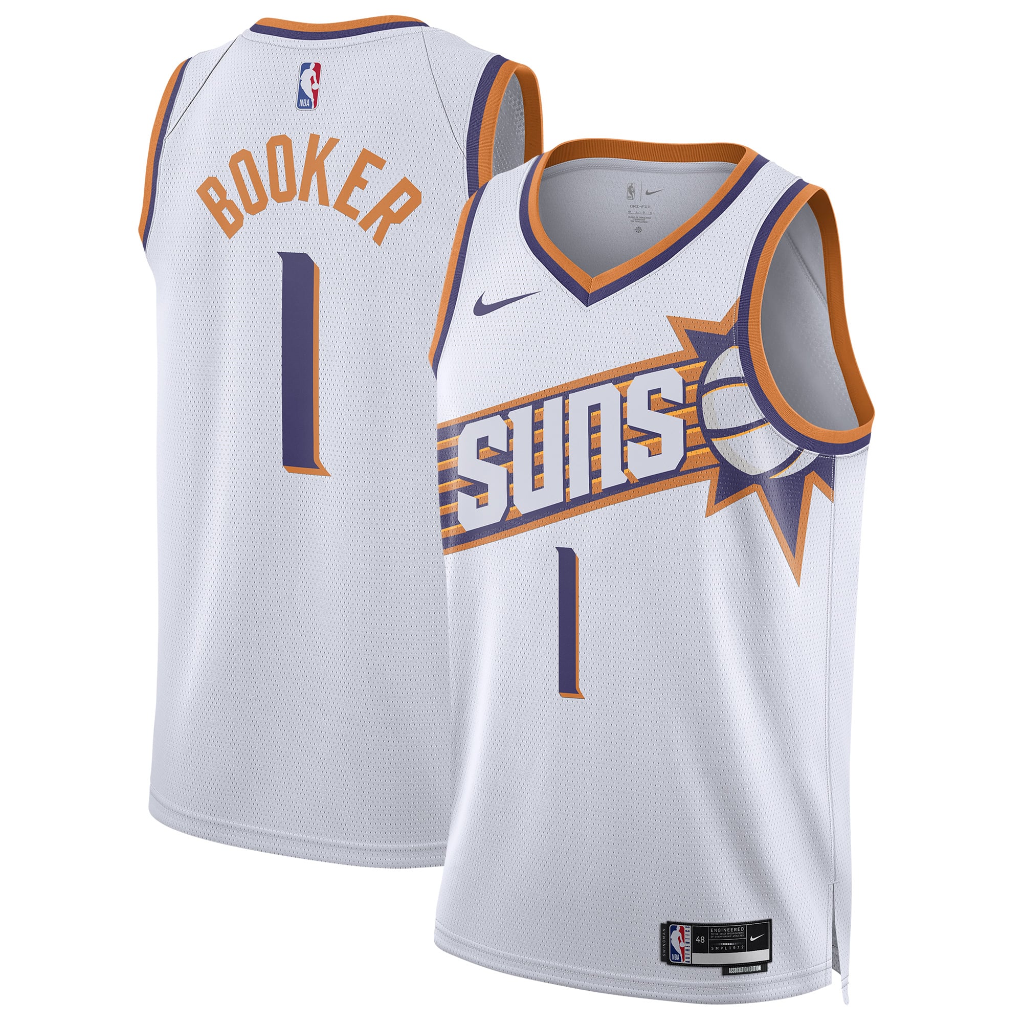 Devin Booker Phoenix Suns Unisex Swingman Jersey - Association Edition - White - Image 2