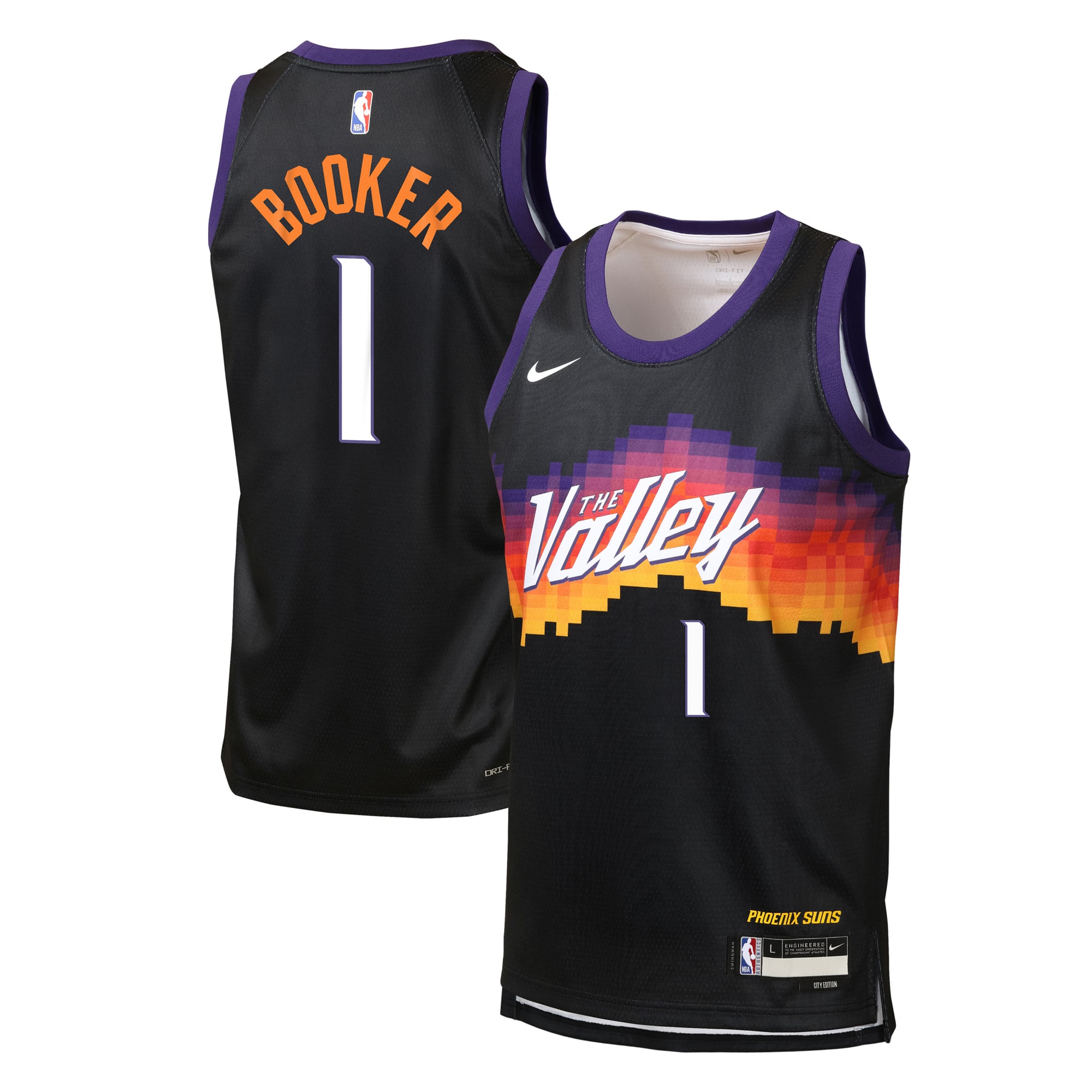 Devin Booker Phoenix Suns Youth 2025/26 City Edition Swingman Jersey - Black - Image 2