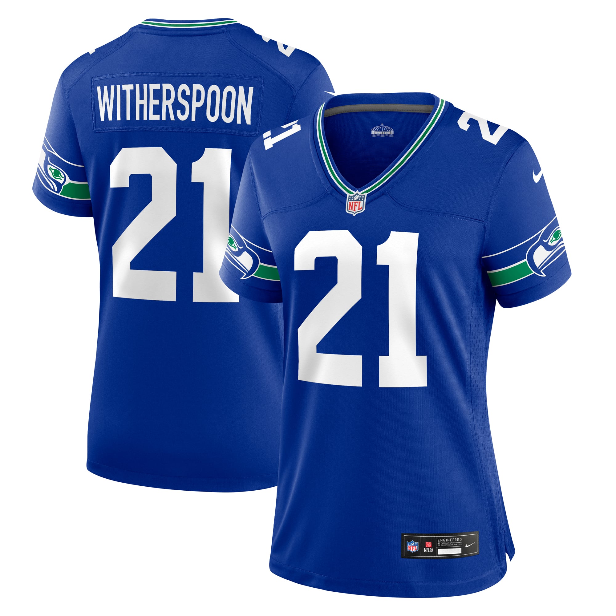 Devon Witherspoon Seattle Seahawks Women's Throwback Player Game Jersey - Royal - Image 2