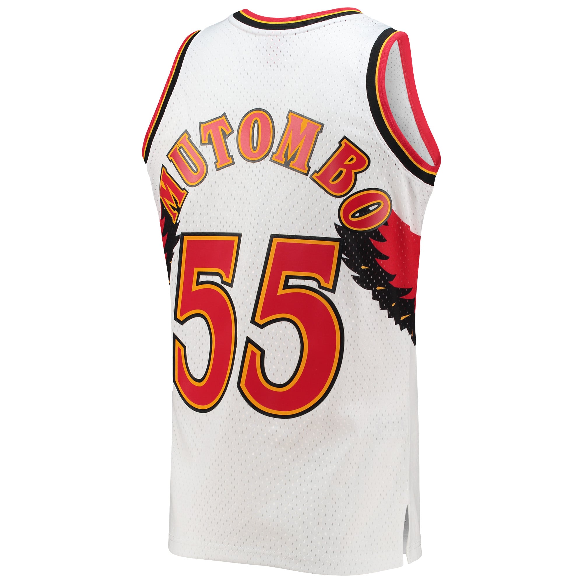 Dikembe Mutombo Atlanta Hawks 1996/97 Hardwood Classics Swingman Jersey - White - Image 4