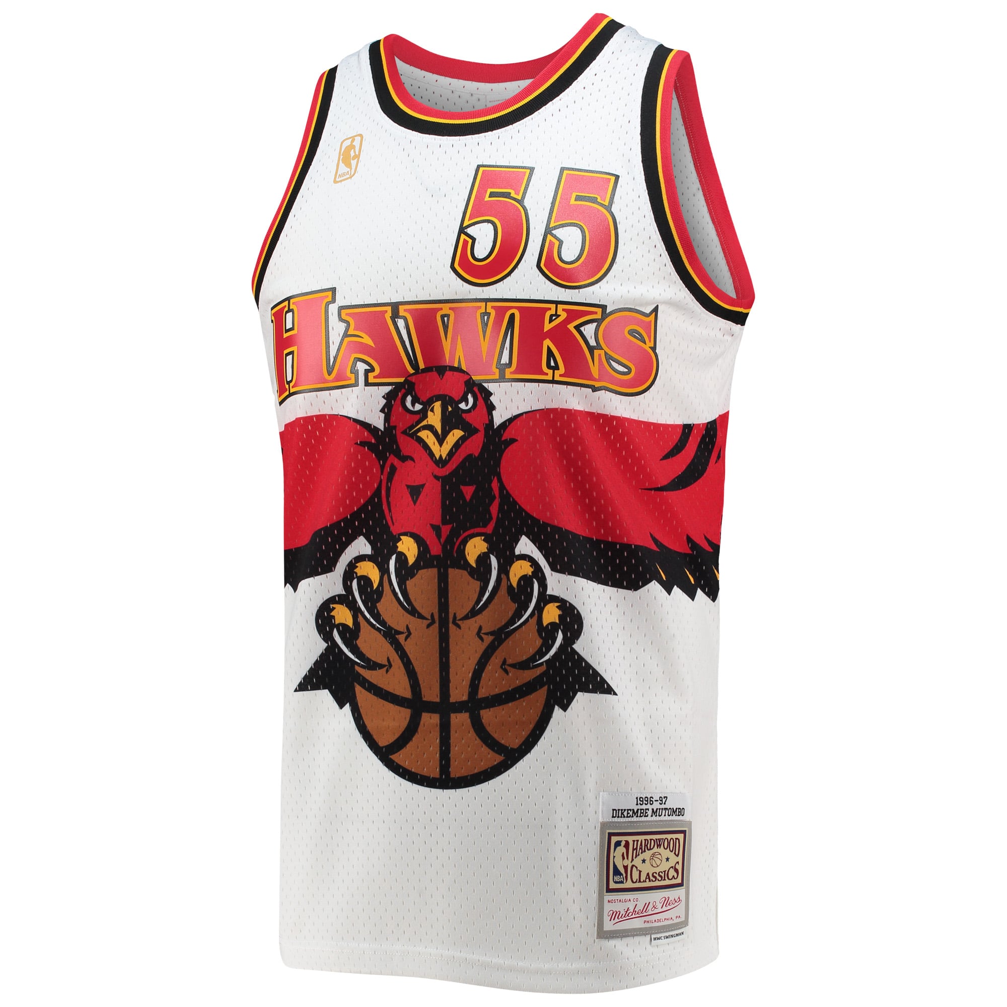 Dikembe Mutombo Atlanta Hawks 1996/97 Hardwood Classics Swingman Jersey - White - Image 3