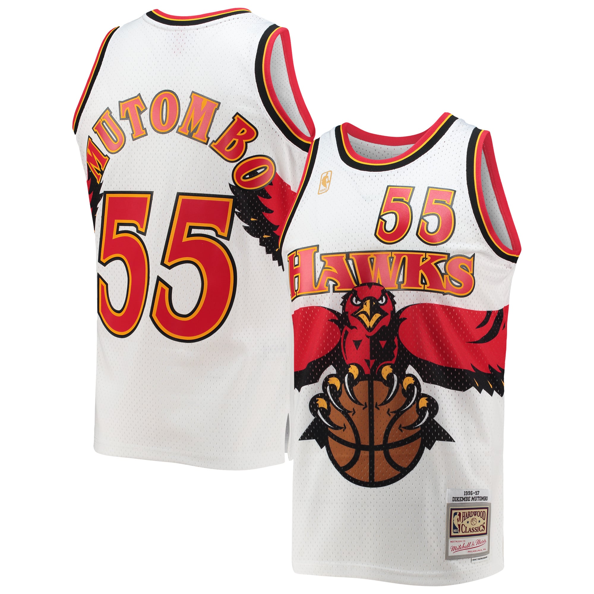 Dikembe Mutombo Atlanta Hawks 1996/97 Hardwood Classics Swingman Jersey - White - Image 2