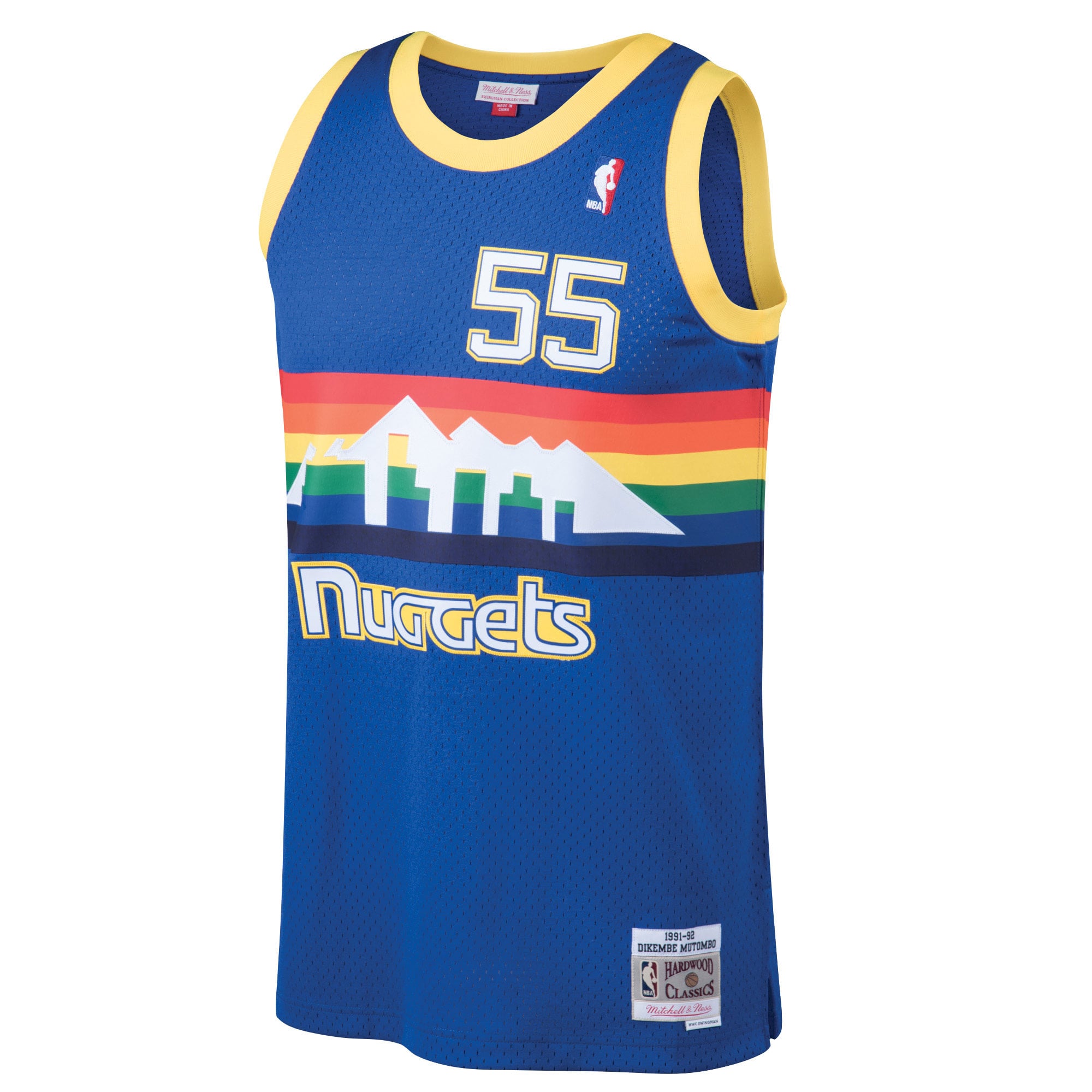 Dikembe Mutombo Denver Nuggets 1991/92 Hardwood Classics Swingman Jersey - Blue - Image 3
