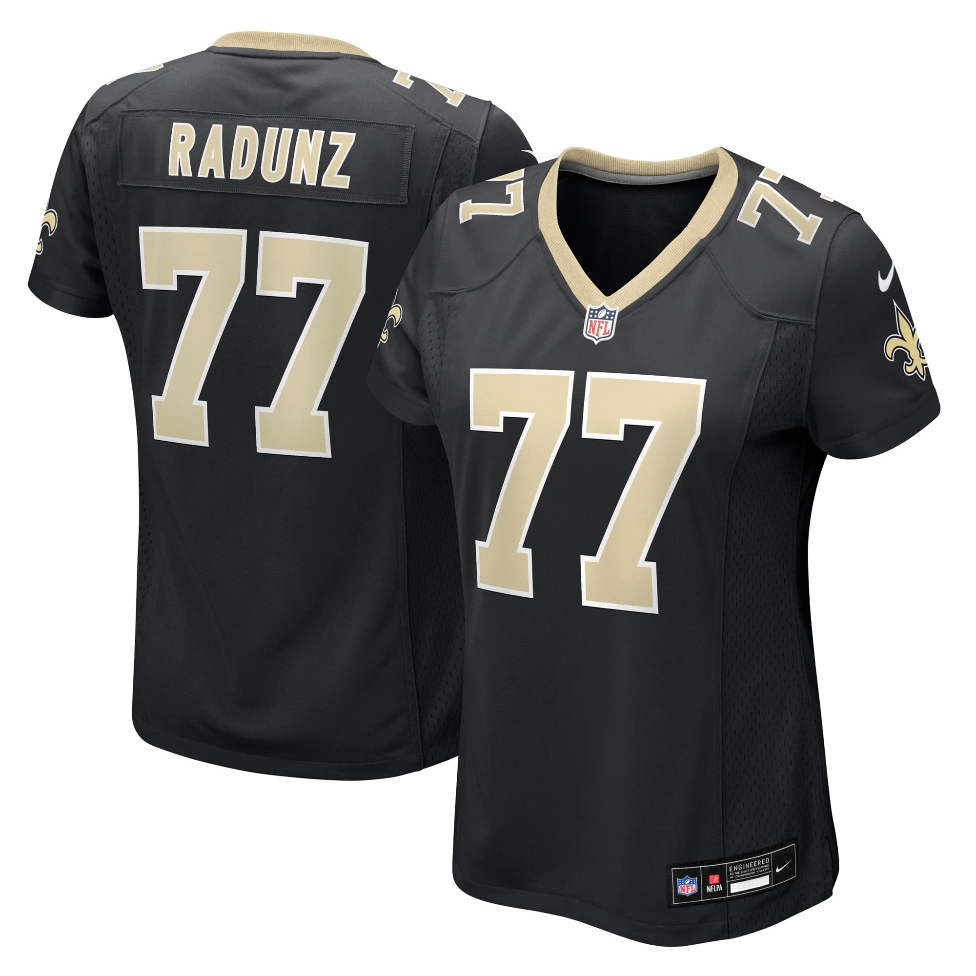 Dillon Radunz New Orleans Saints Women's Team Game Jersey - Black - Image 2