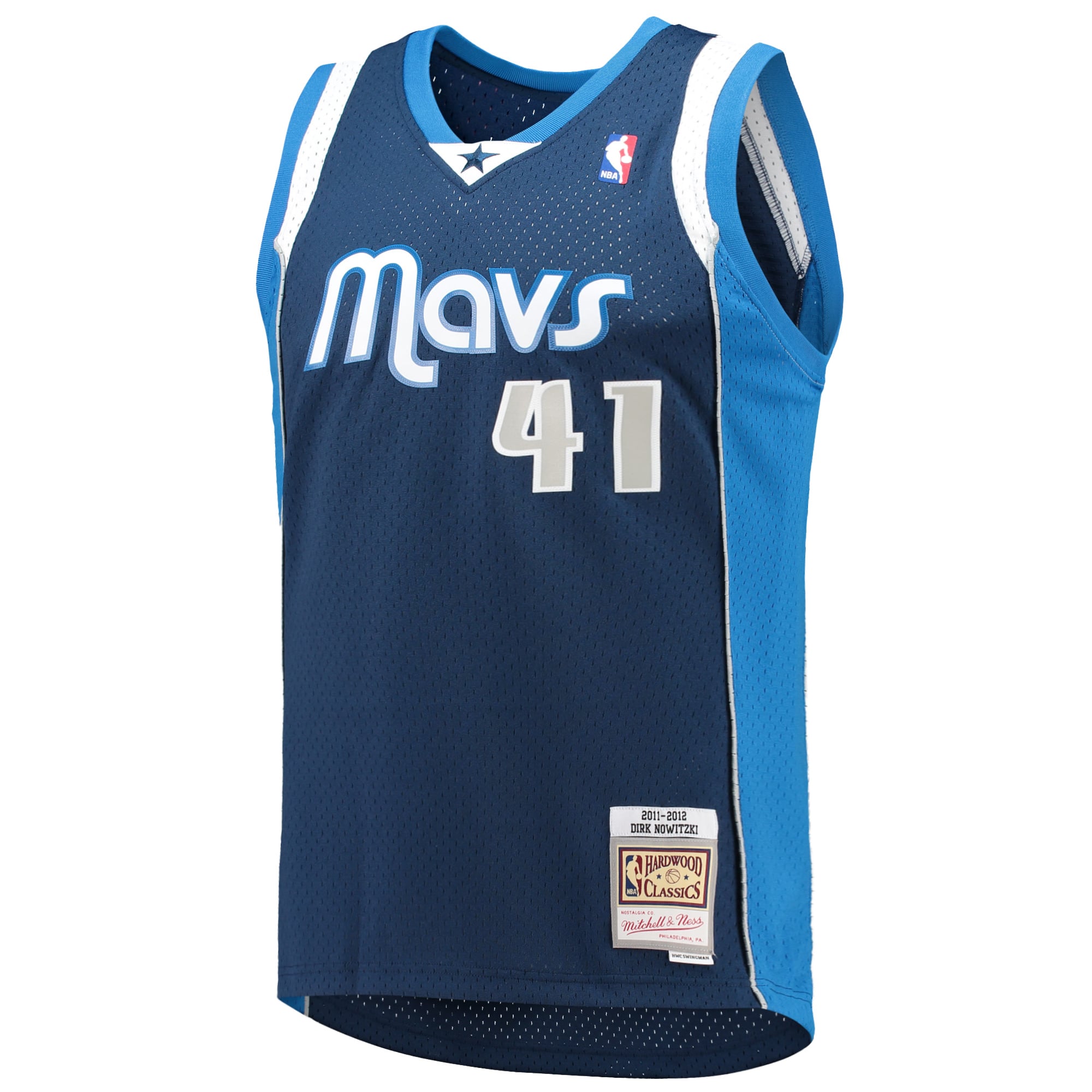 Dirk Nowitzki Dallas Mavericks 2011/12 Hardwood Classics Swingman Jersey - Navy - Image 3