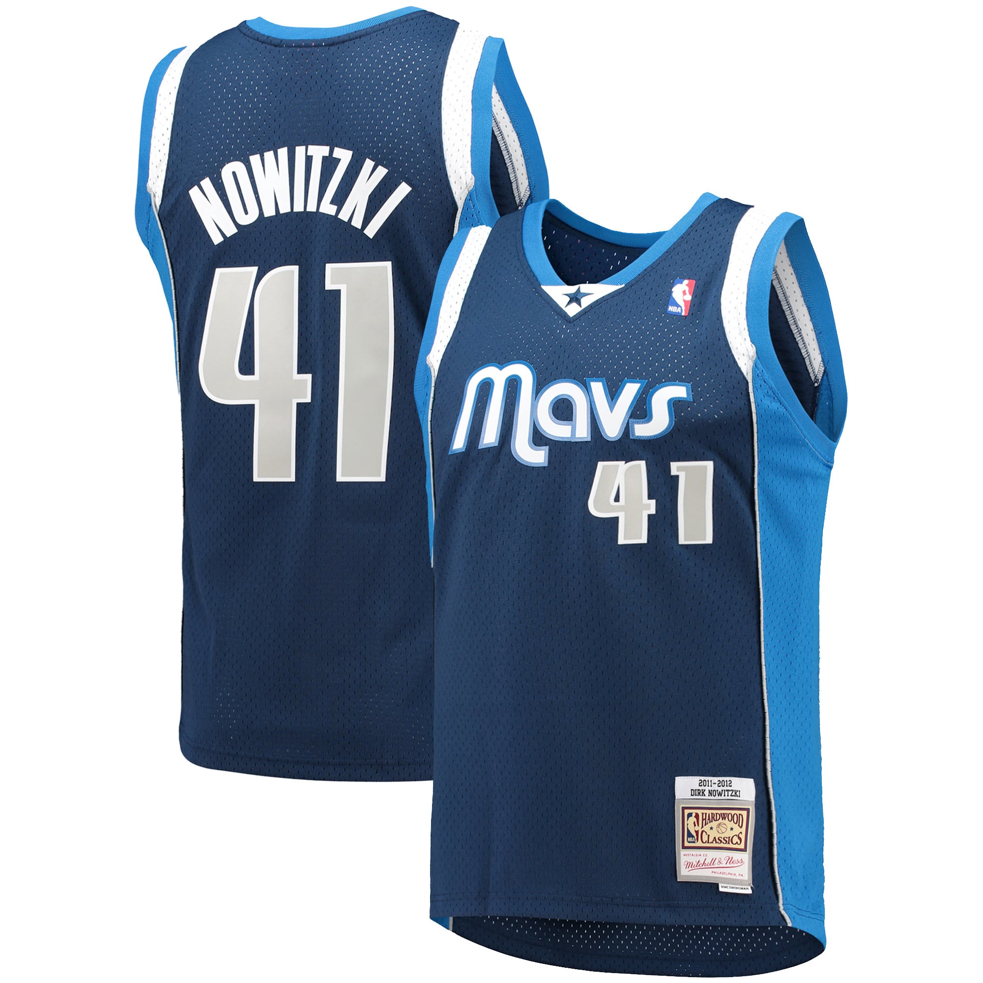 Dirk Nowitzki Dallas Mavericks 2011/12 Hardwood Classics Swingman Jersey - Navy - Image 2