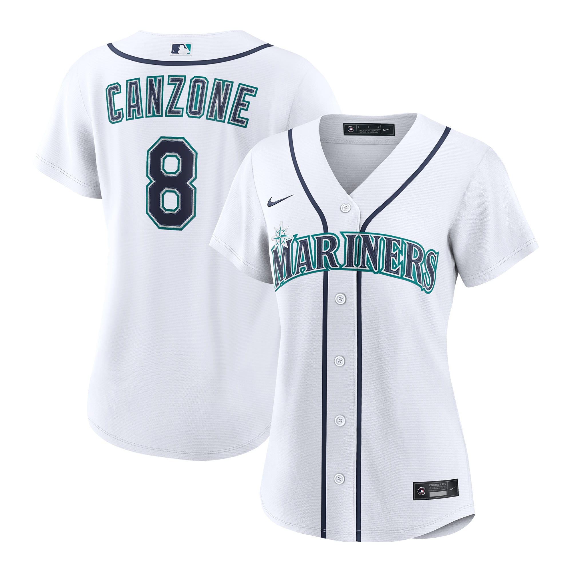 Dominic Canzone Seattle Mariners Women's Home Jersey - White - Image 2