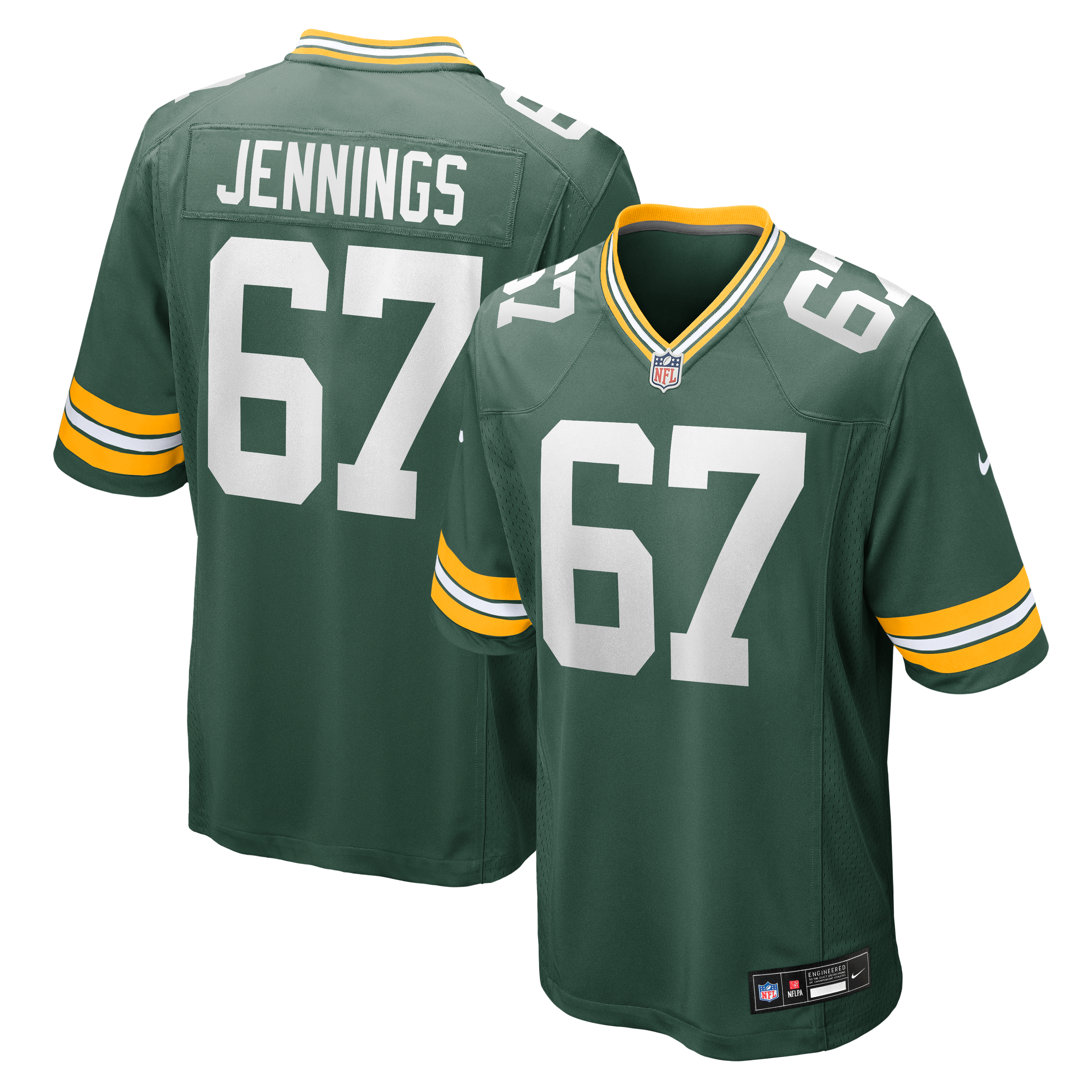 Donovan Jennings Green Bay Packers Team Game Jersey - Green - Image 2