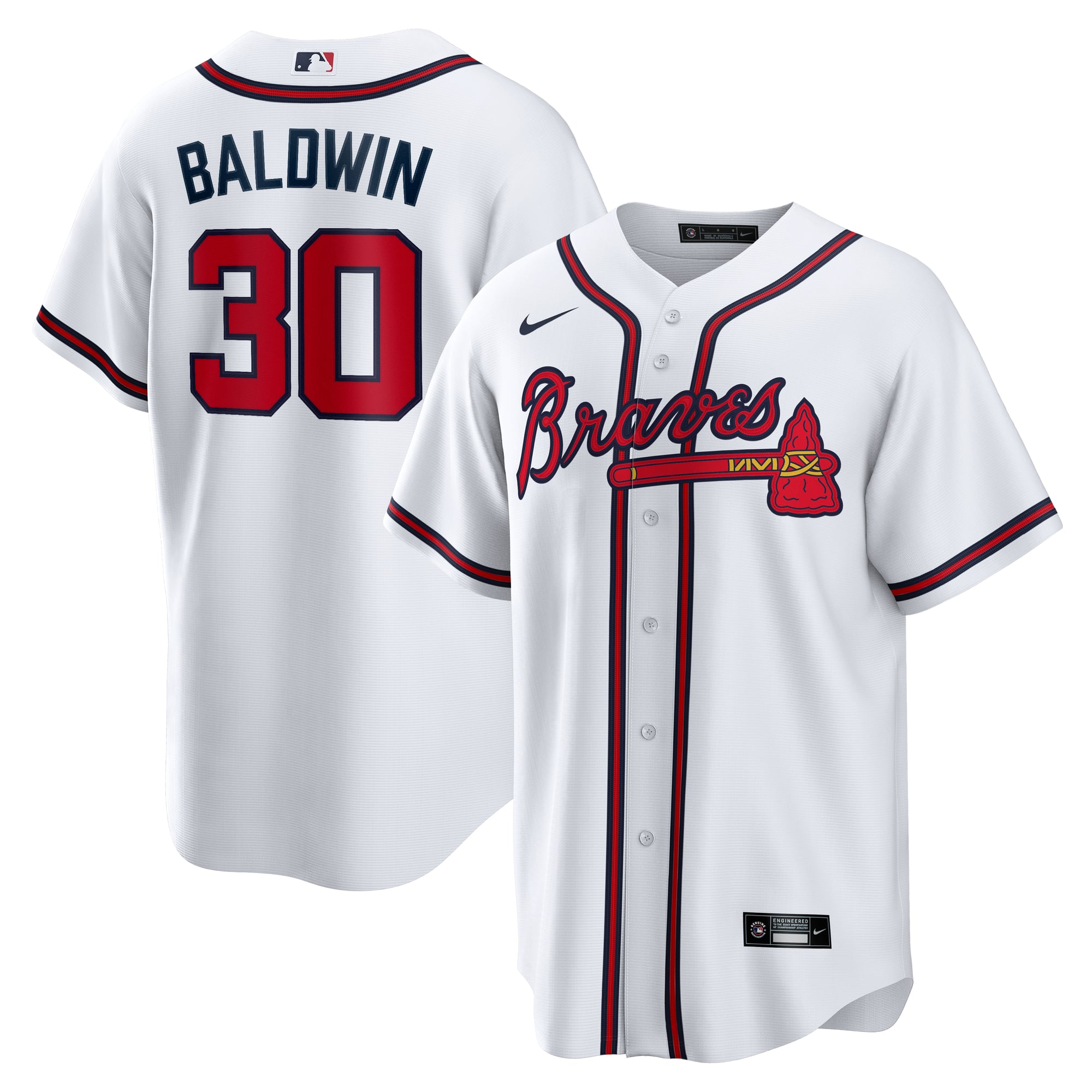 Drake Baldwin Atlanta Braves Home Jersey - White - Image 2