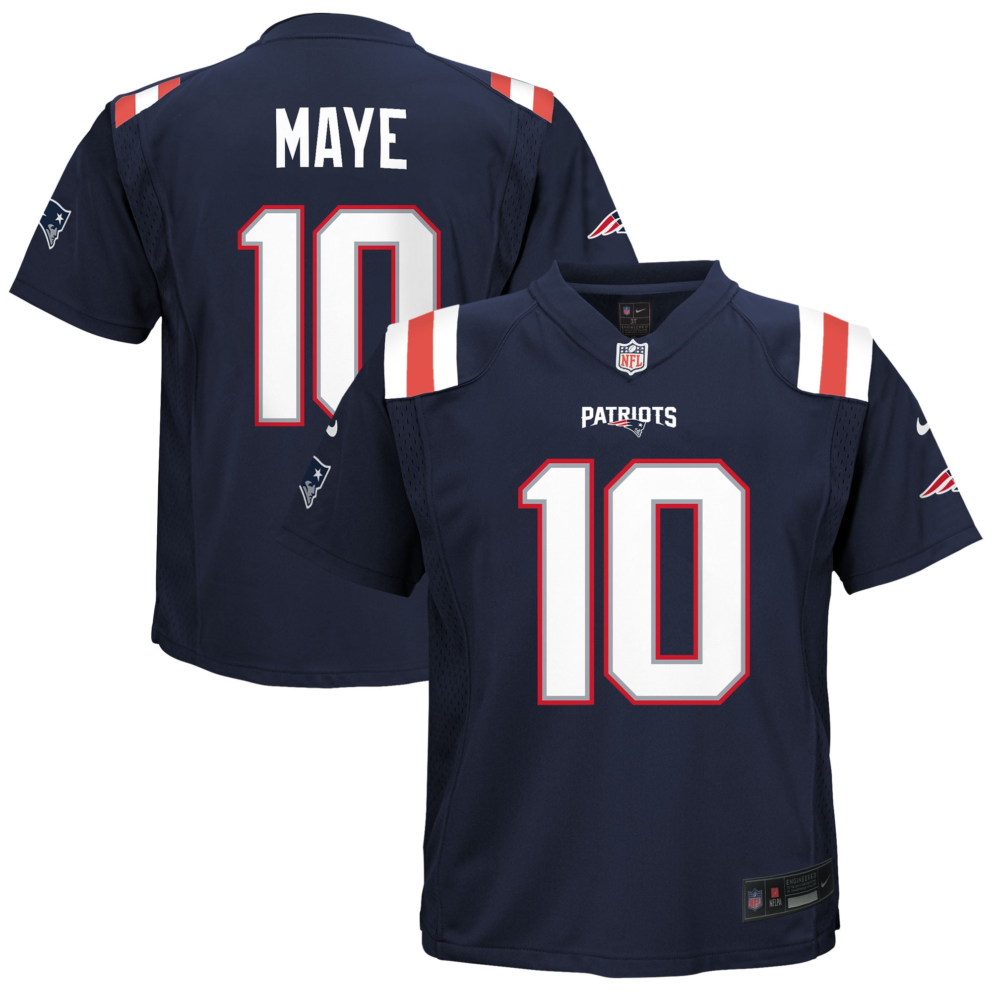 Drake Maye New England Patriots Preschool Player Game Jersey - Navy