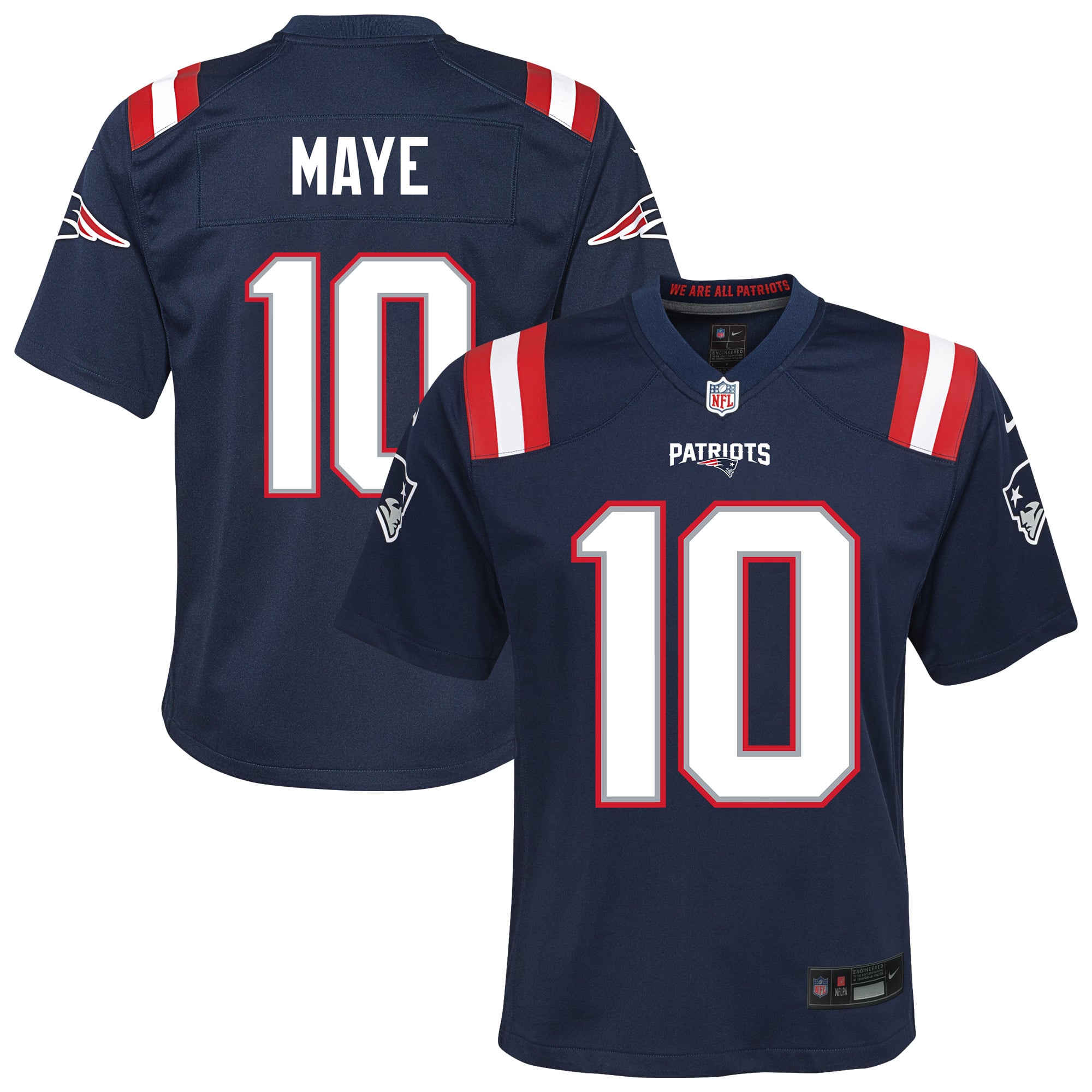 Drake Maye New England Patriots Youth Game Jersey - Navy - Image 2