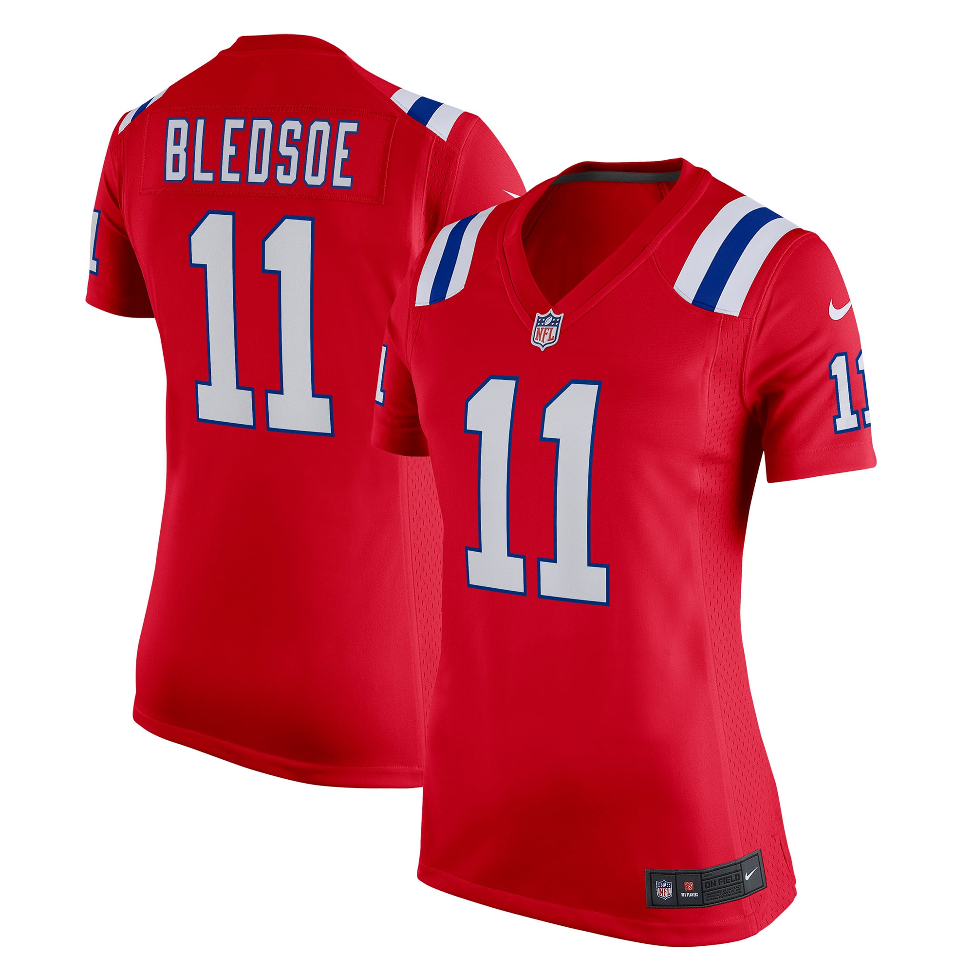 Drew Bledsoe New England Patriots Women's Game Retired Player Jersey - Red