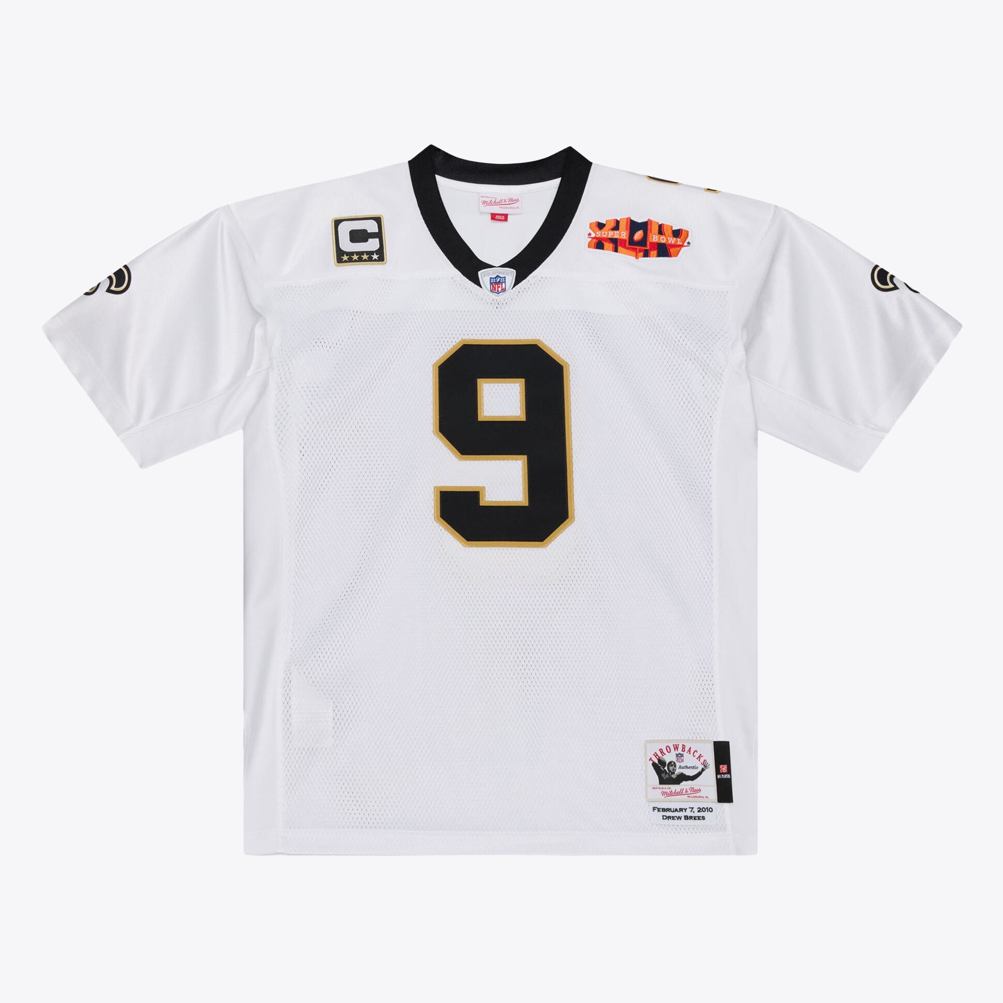 Drew Brees New Orleans Saints Super Bowl XLIV Jersey - White - Image 3