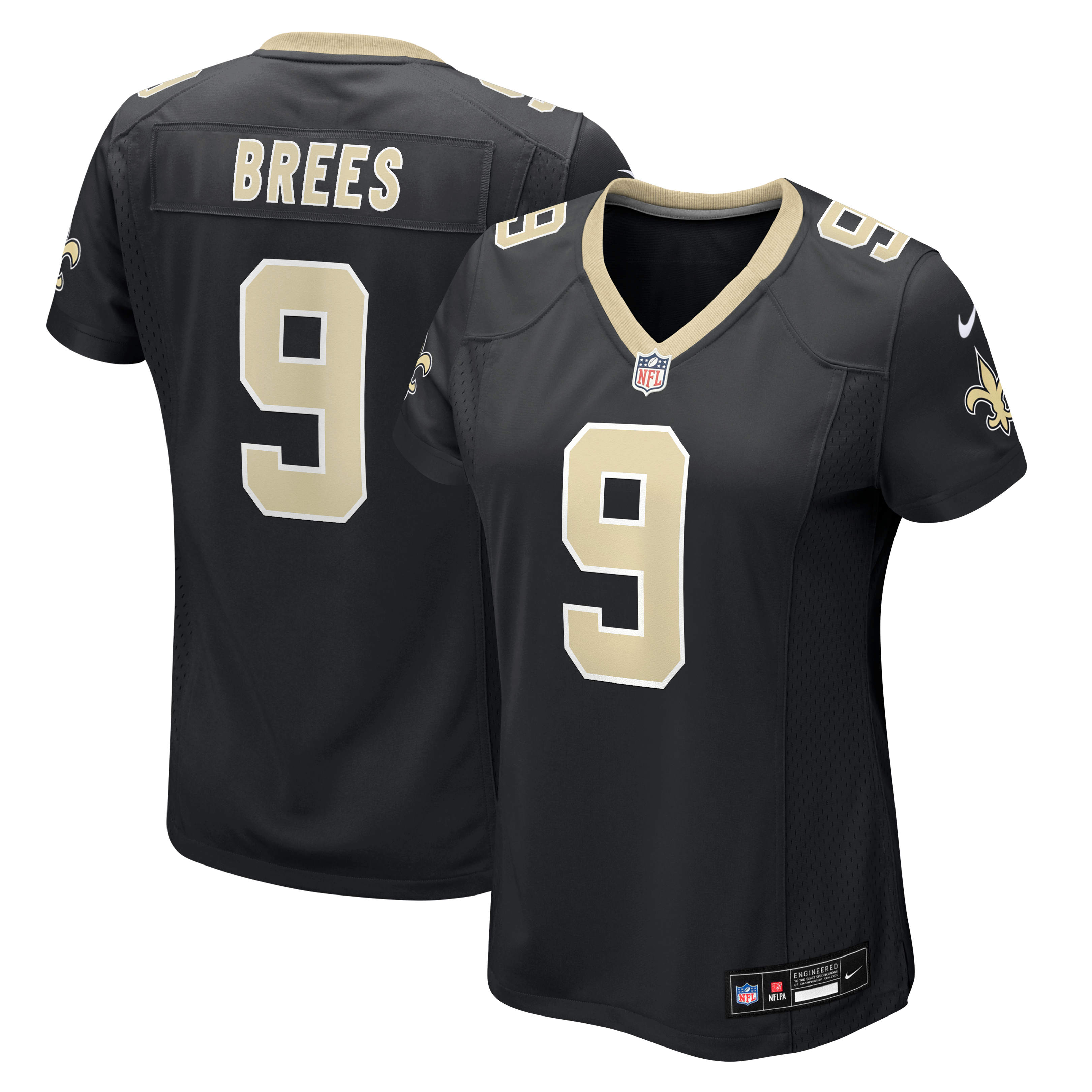 Drew Brees New Orleans Saints Women's Team Game Jersey - Black