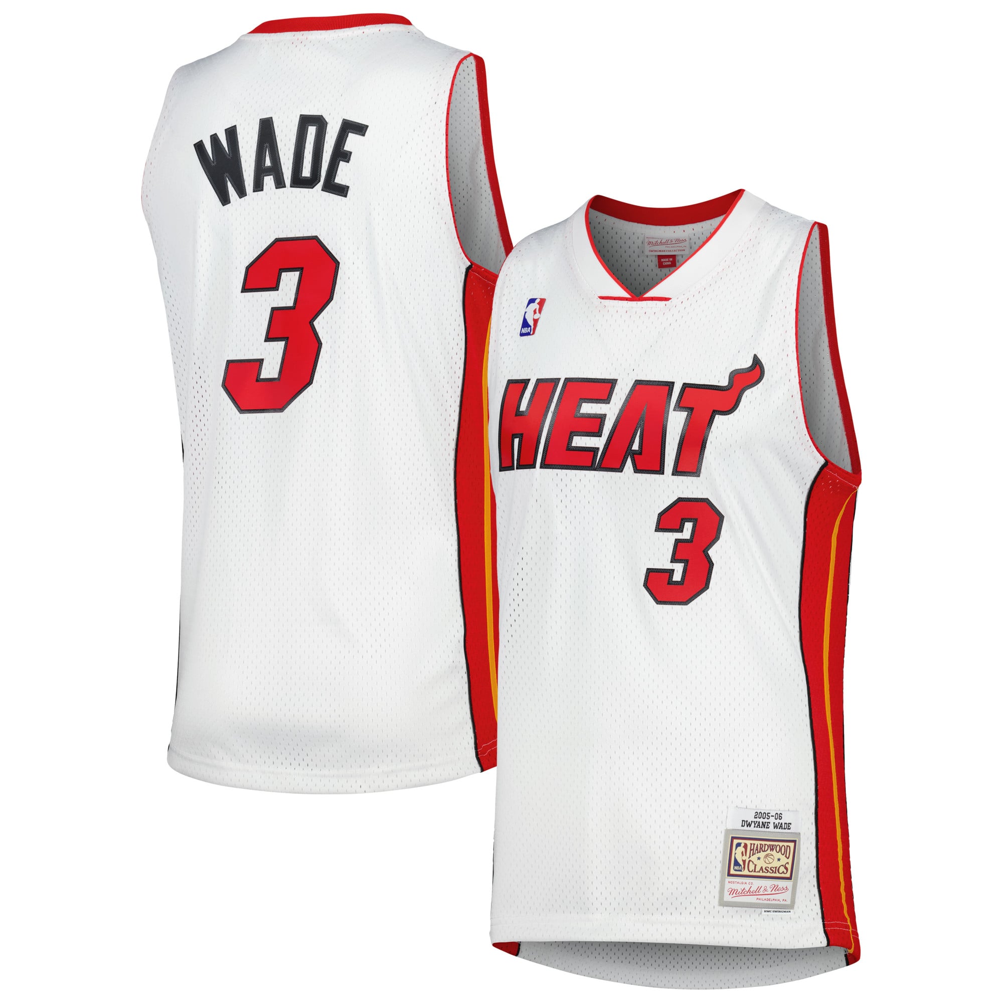Dwyane Wade Miami Heat 2005/06 Hardwood Classics Swingman Jersey - White - Image 2