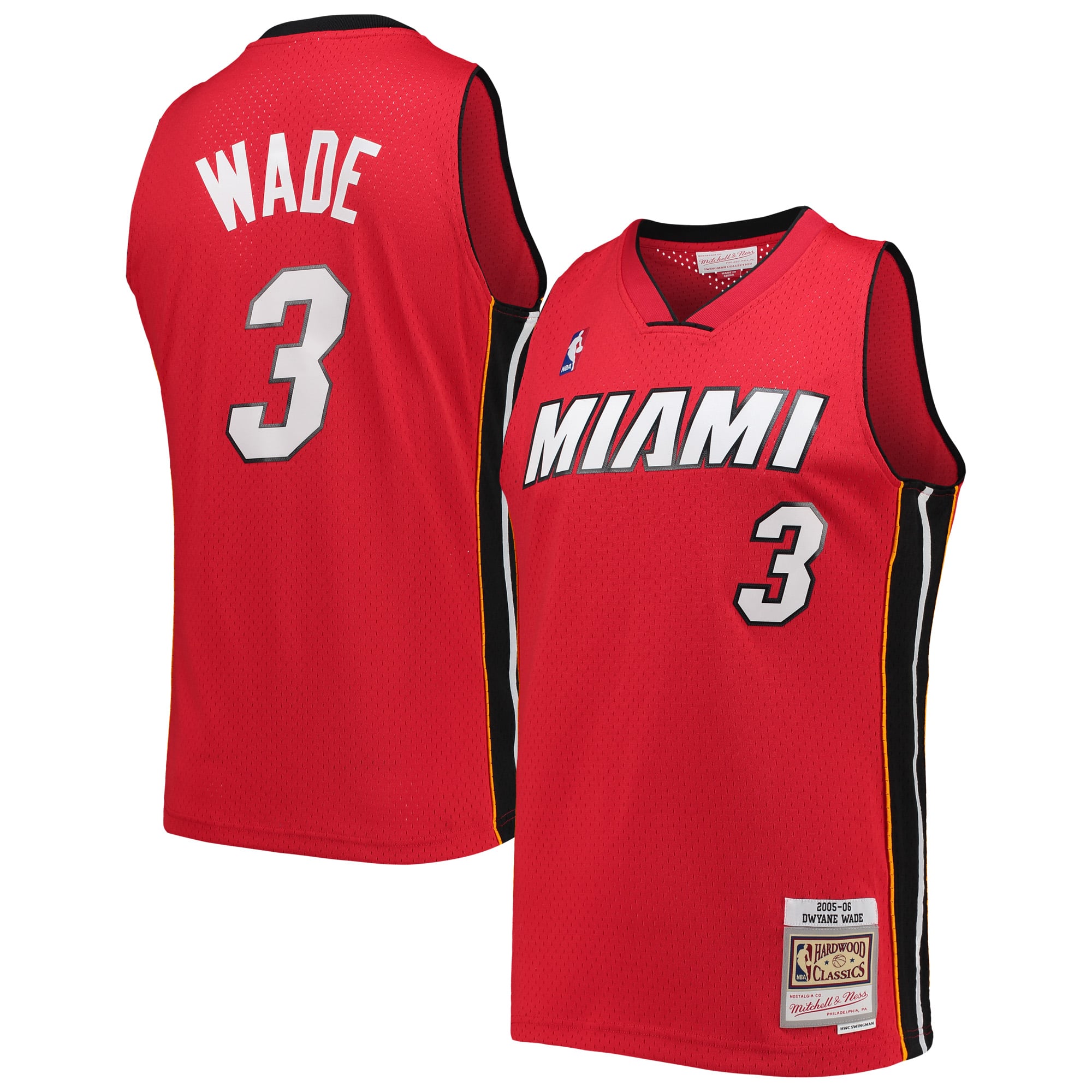Dwyane Wade Miami Heat Hardwood Classics Swingman Jersey - Red - Image 2