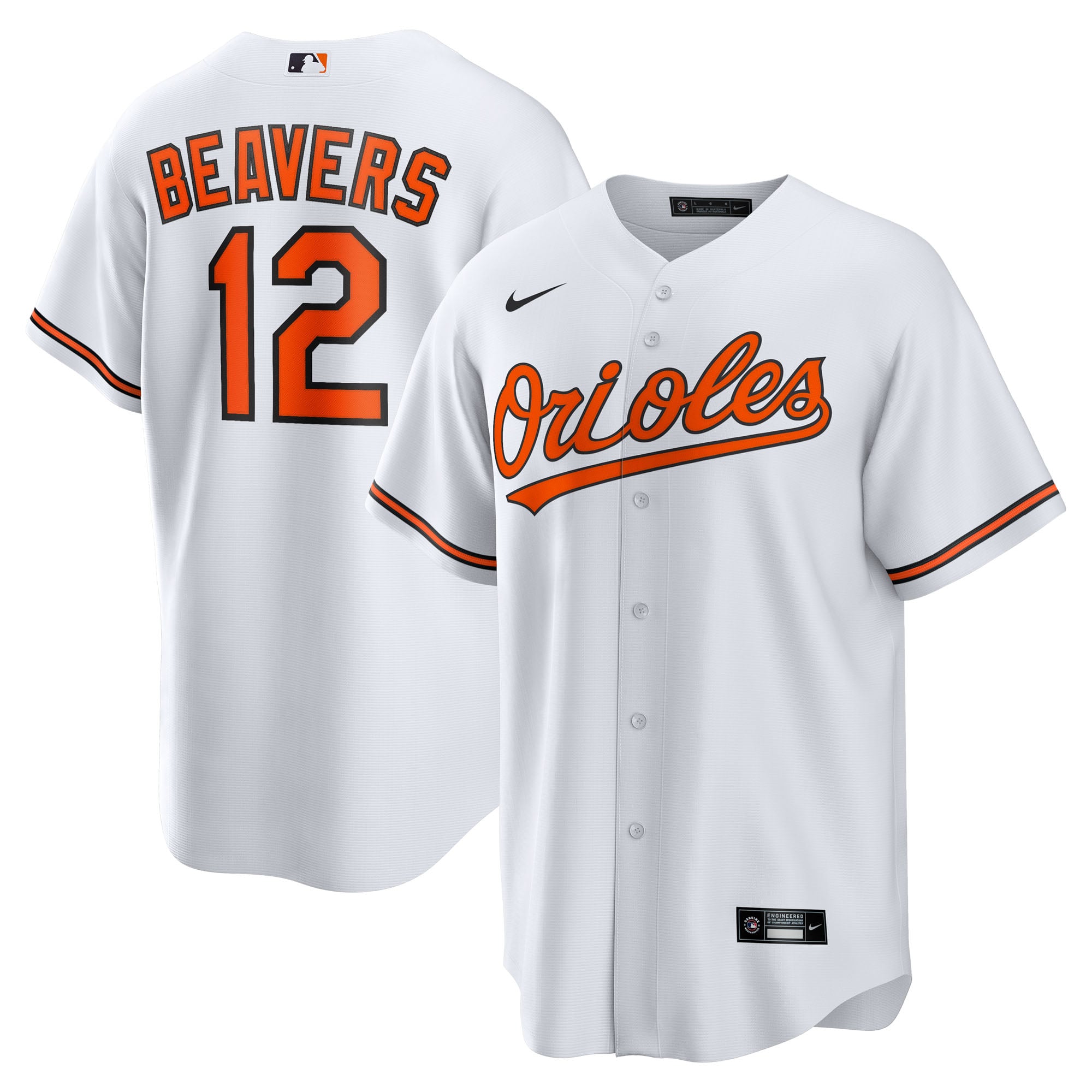 Dylan Beavers Baltimore Orioles Home Jersey - White - Image 2