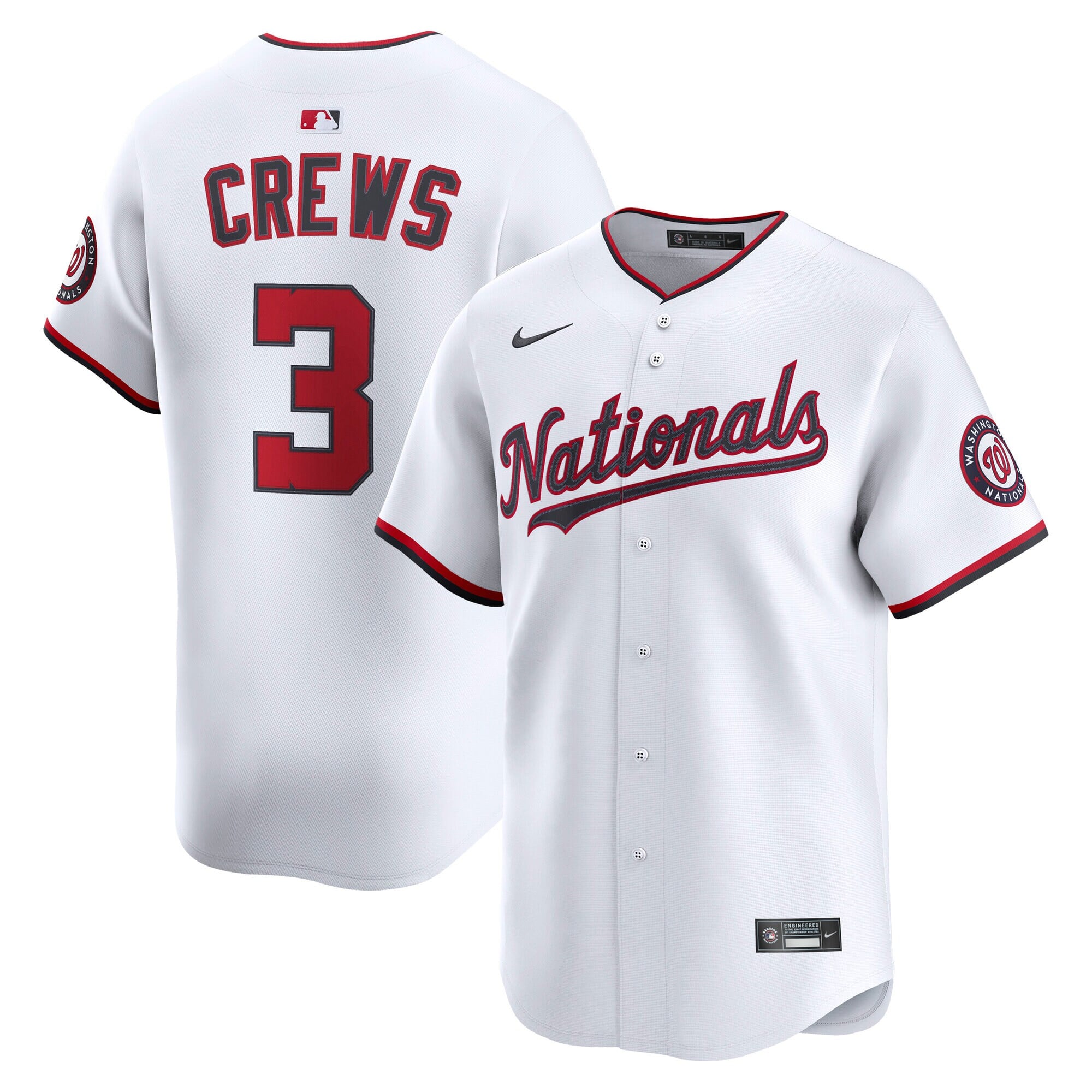 Dylan Crews Washington Nationals Home Limited Player Jersey - White - Image 2