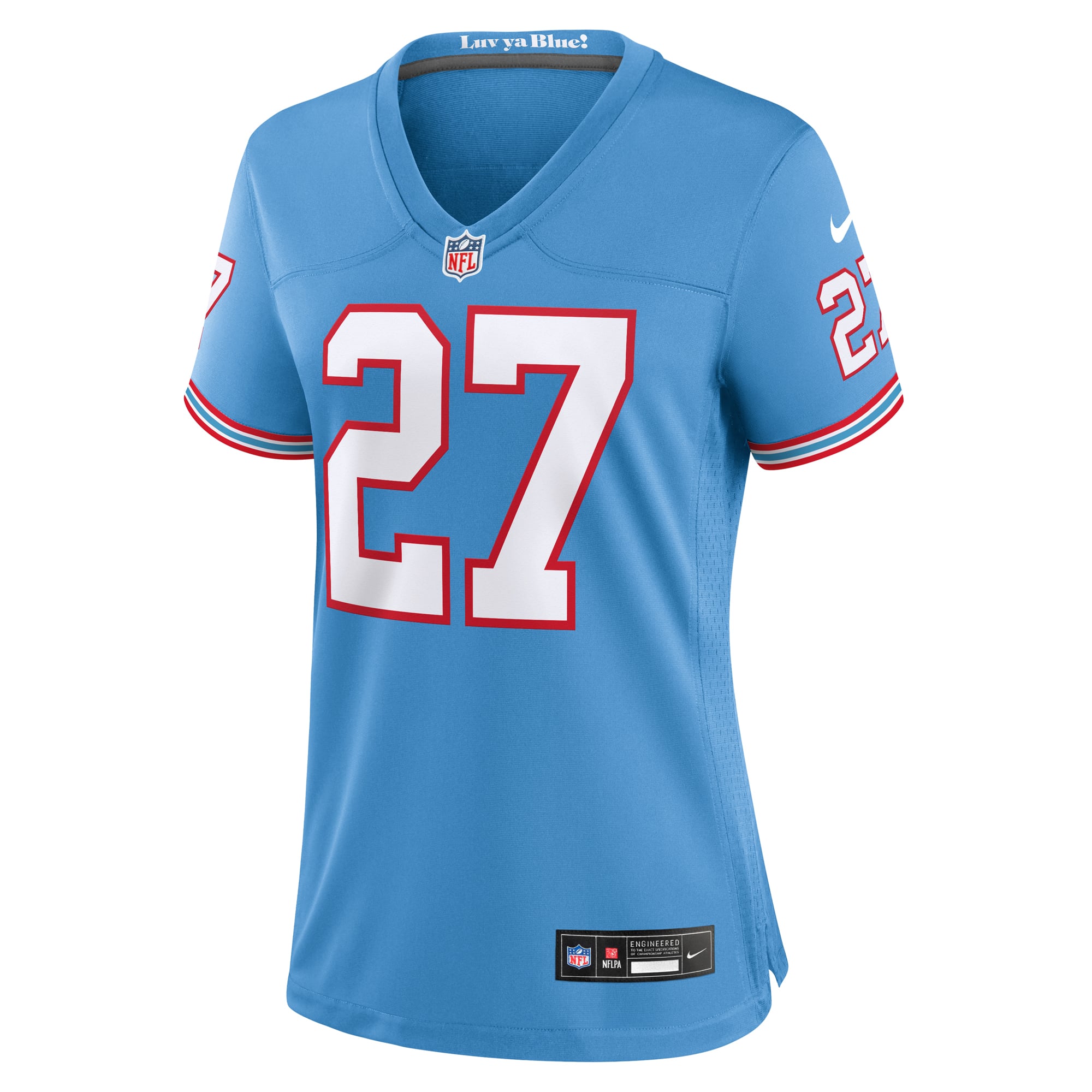 Eddie George Tennessee Titans Women's Oilers Throwback Retired Player Game Jersey - Light Blue - Image 3