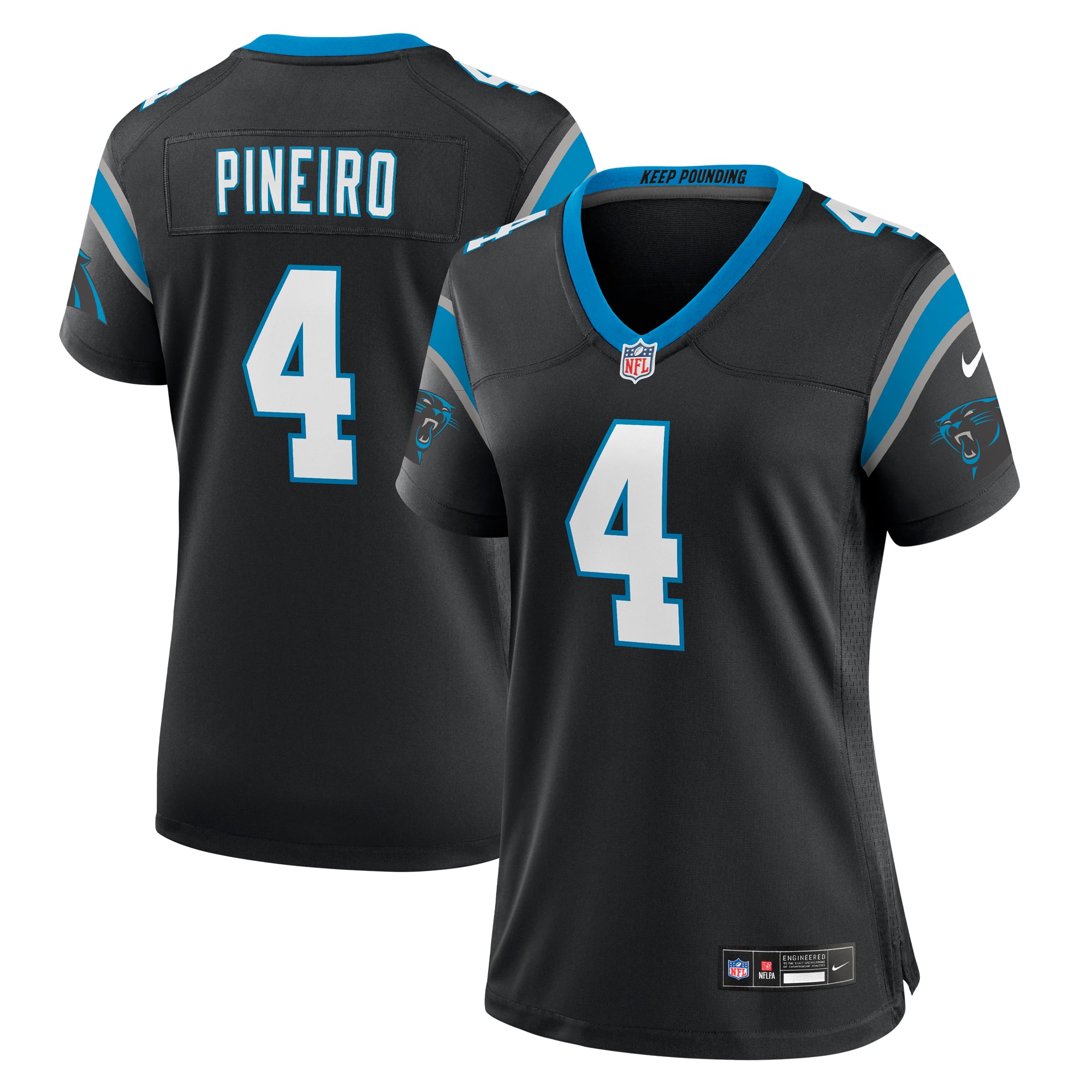 Eddy Pineiro Carolina Panthers Women's Team Game Jersey - Black - Image 2