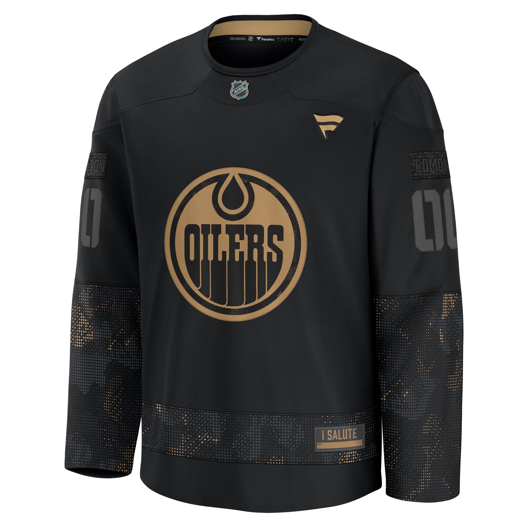 Edmonton Oilers 2024 Military Appreciation Custom Practice Jersey - Black - Image 3