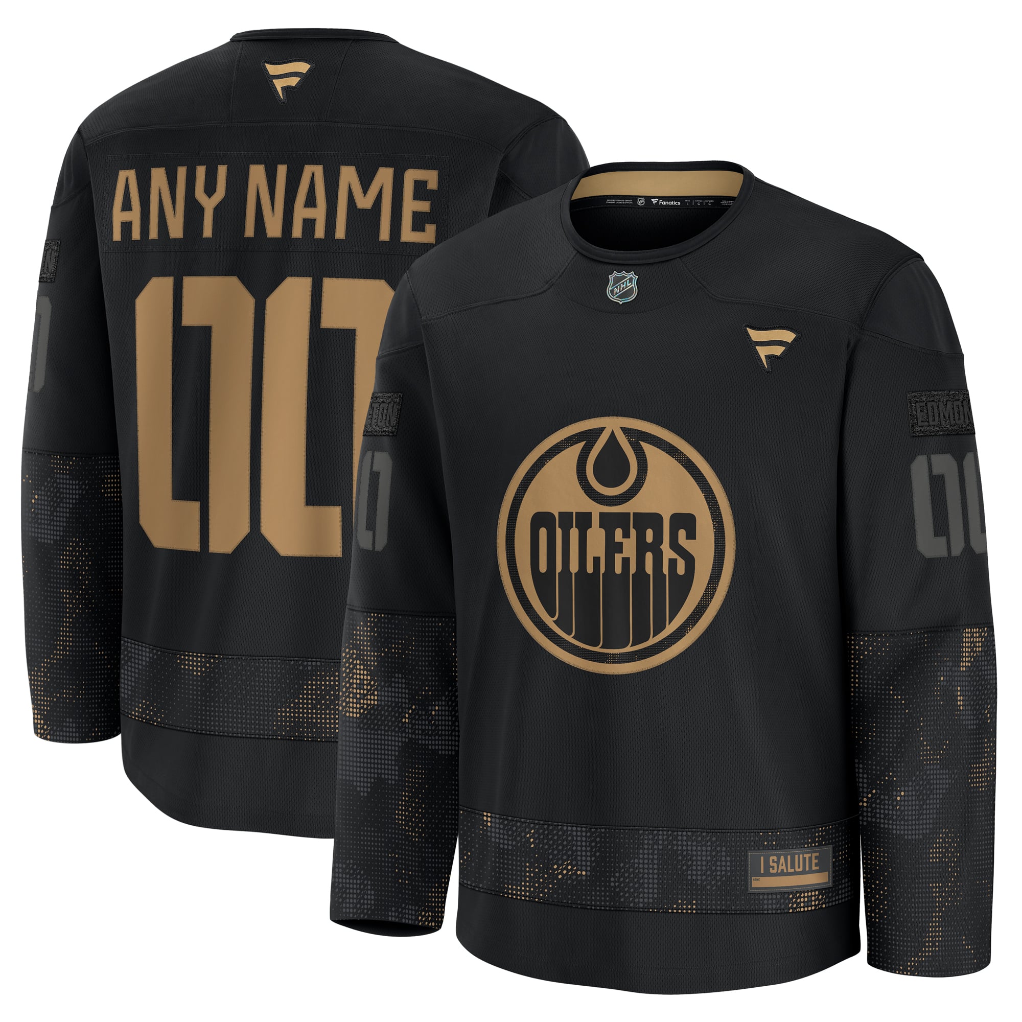 Edmonton Oilers 2024 Military Appreciation Custom Practice Jersey - Black