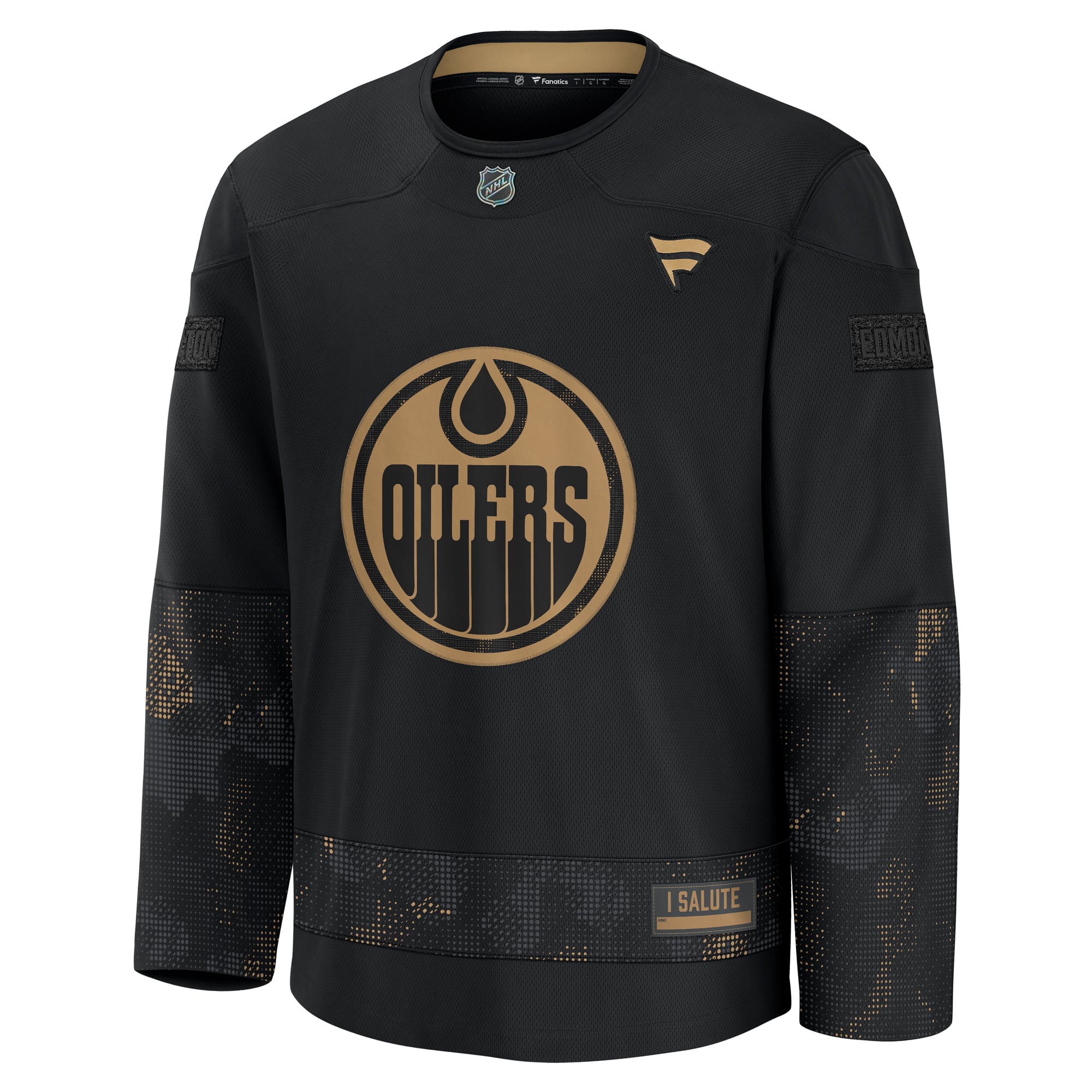 Edmonton Oilers 2024 Military Appreciation Practice Jersey - Black - Image 3