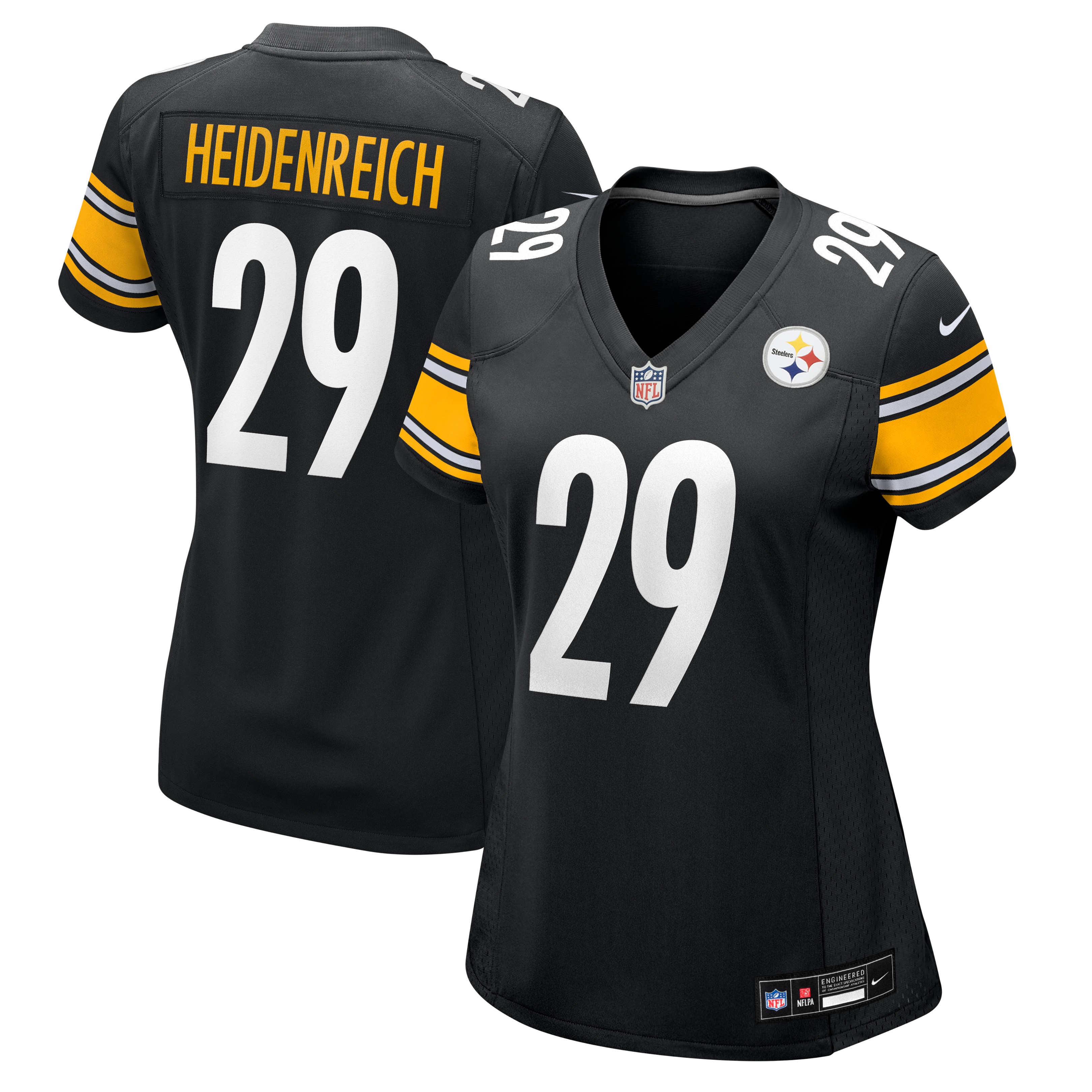Eli Heidenreich Pittsburgh Steelers Women's Team Game Jersey - Black - Image 2