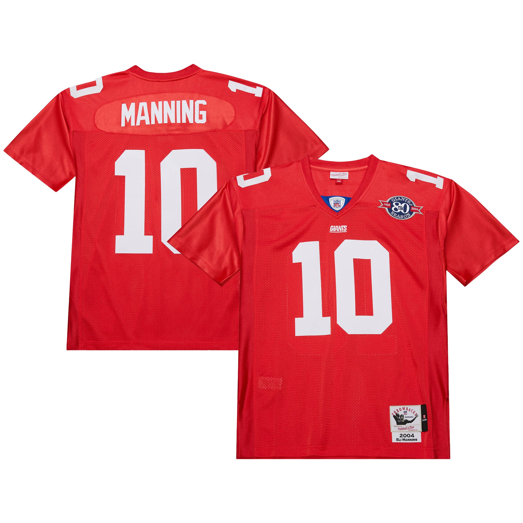 Eli Manning New York Giants 2004 Throwback Retired Player Jersey - Red