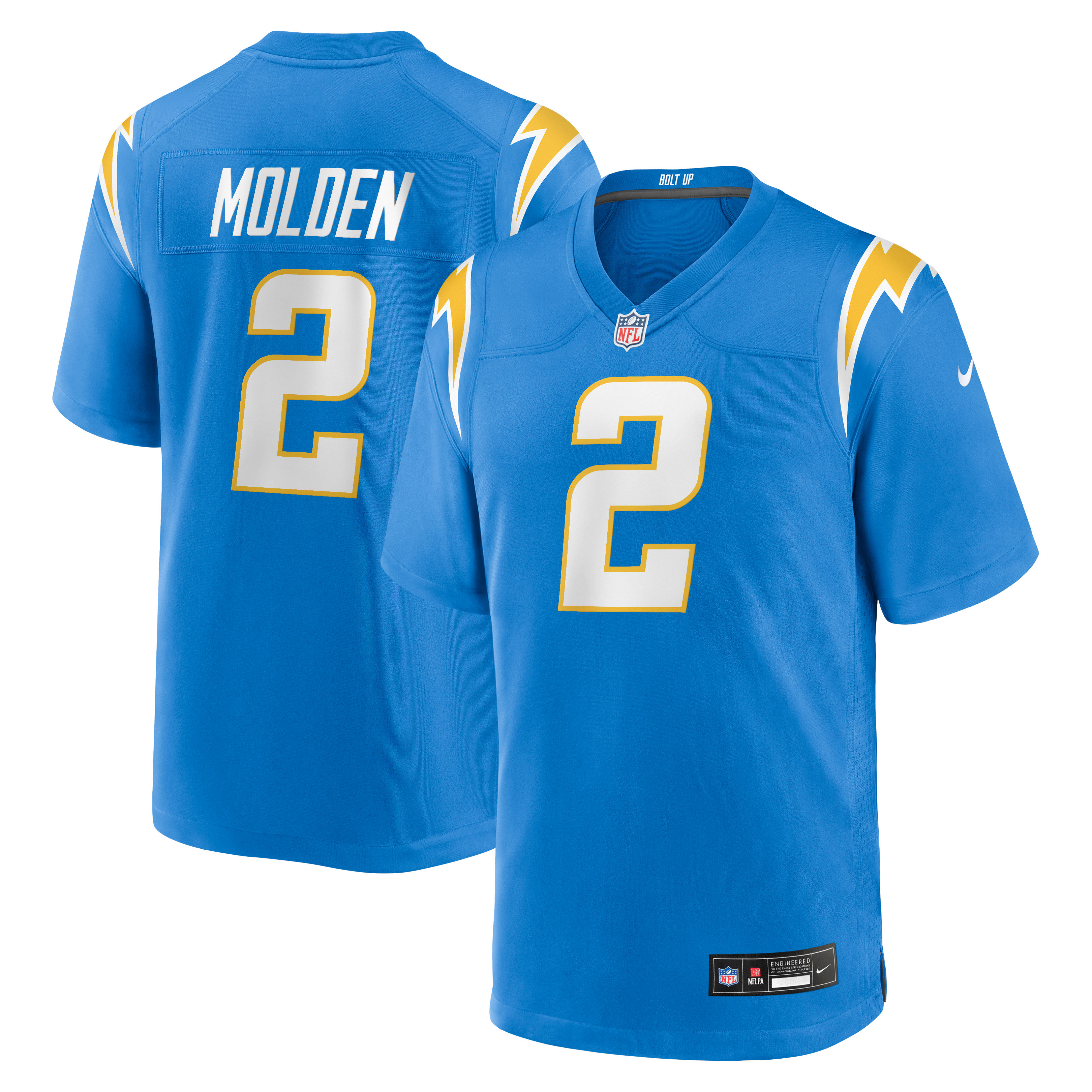 Elijah Molden Los Angeles Chargers Team Game Jersey - Powder Blue