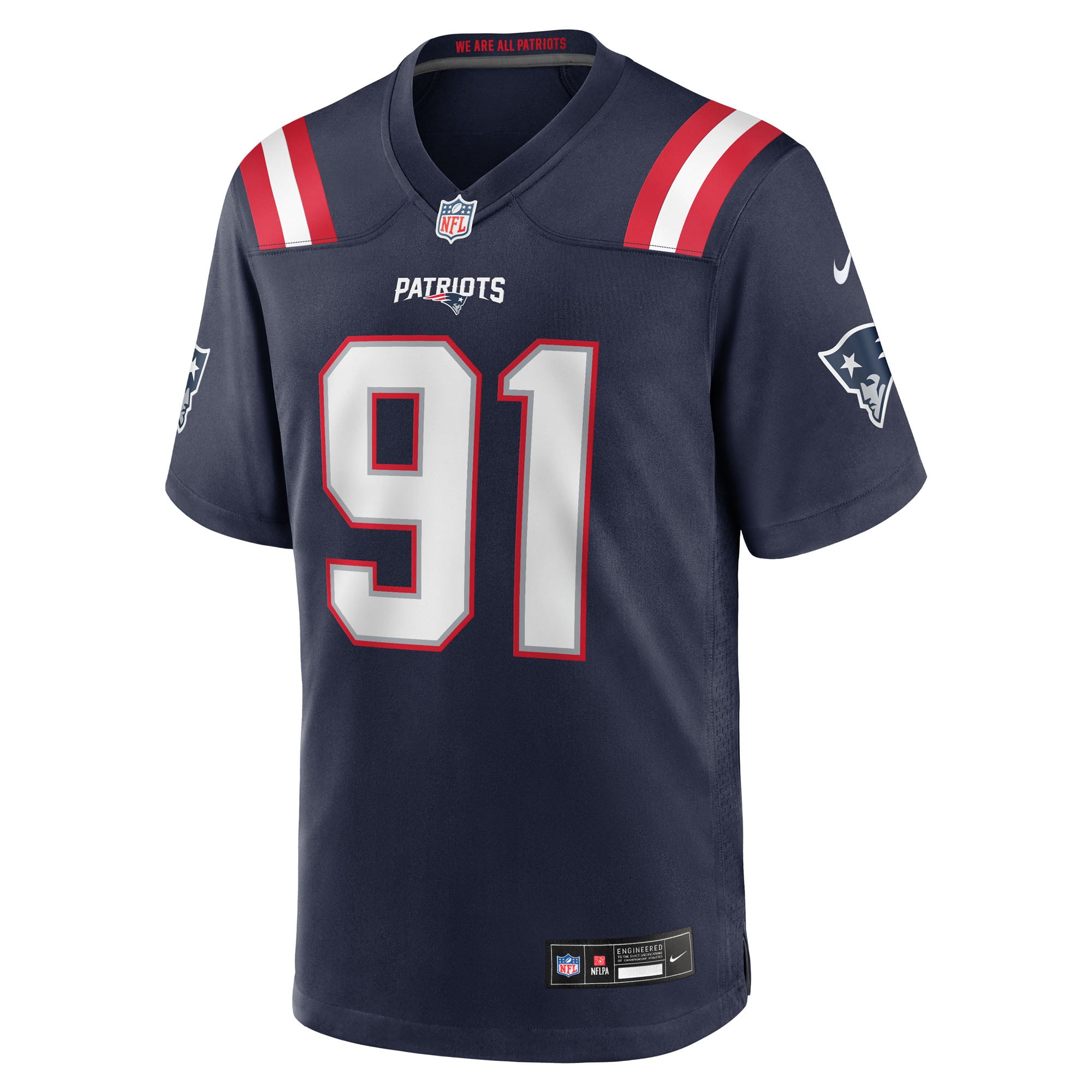 Elijah Ponder New England Patriots Team Game Jersey - Navy - Image 3