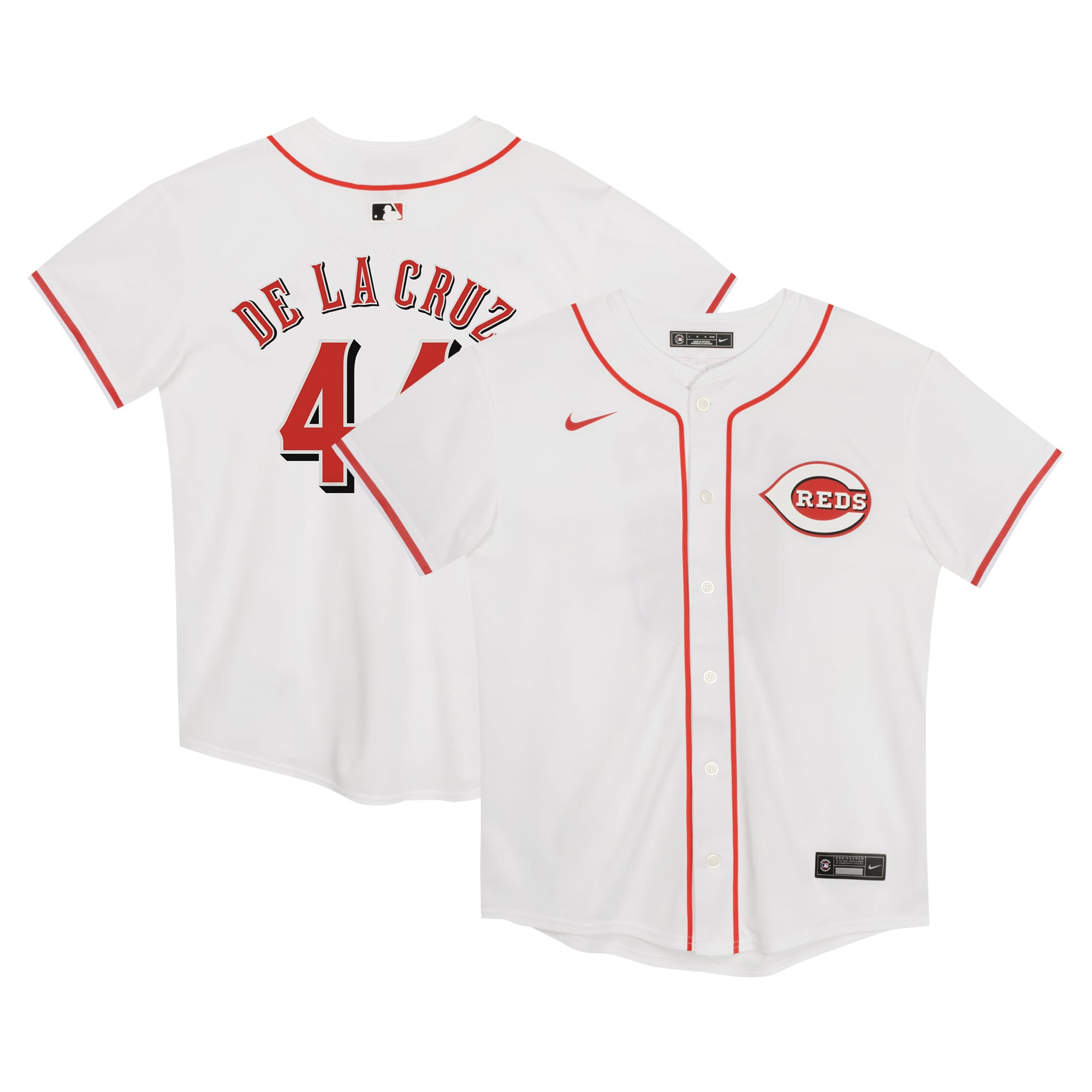 Elly De La Cruz Cincinnati Reds Preschool Home Game Jersey - White - Image 2
