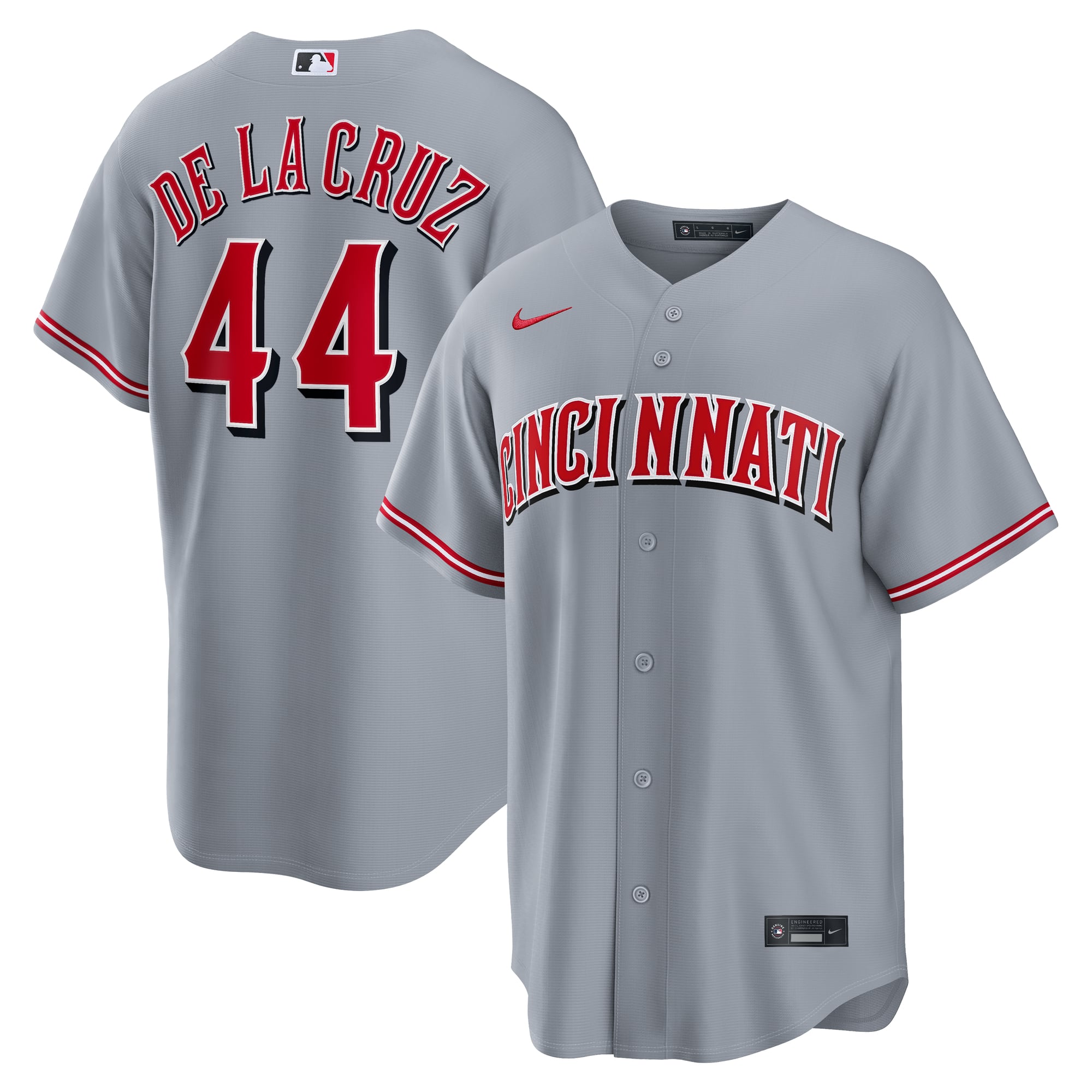 Elly De La Cruz Cincinnati Reds Road Jersey - Gray - Image 2
