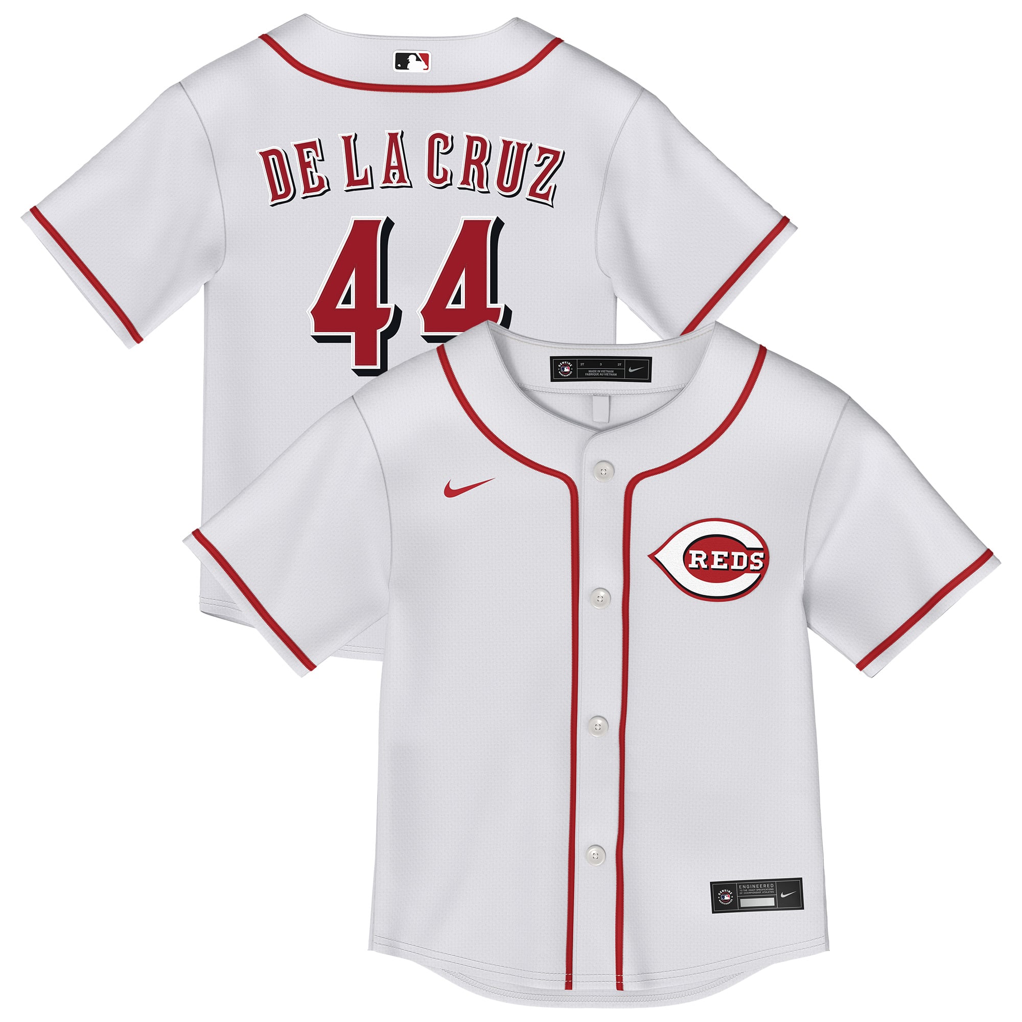 Elly De La Cruz Cincinnati Reds Toddler Home Player Jersey - White - Image 2