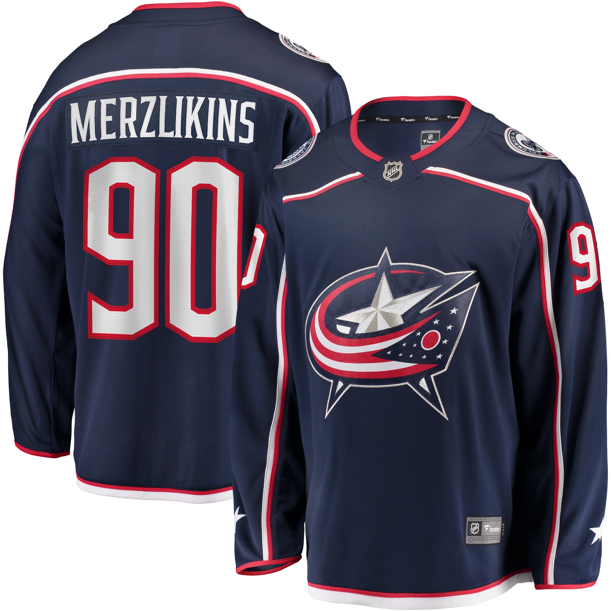 Elvis Merzlikins Columbus Blue Jackets Home Breakaway Player Jersey - Navy - Image 2
