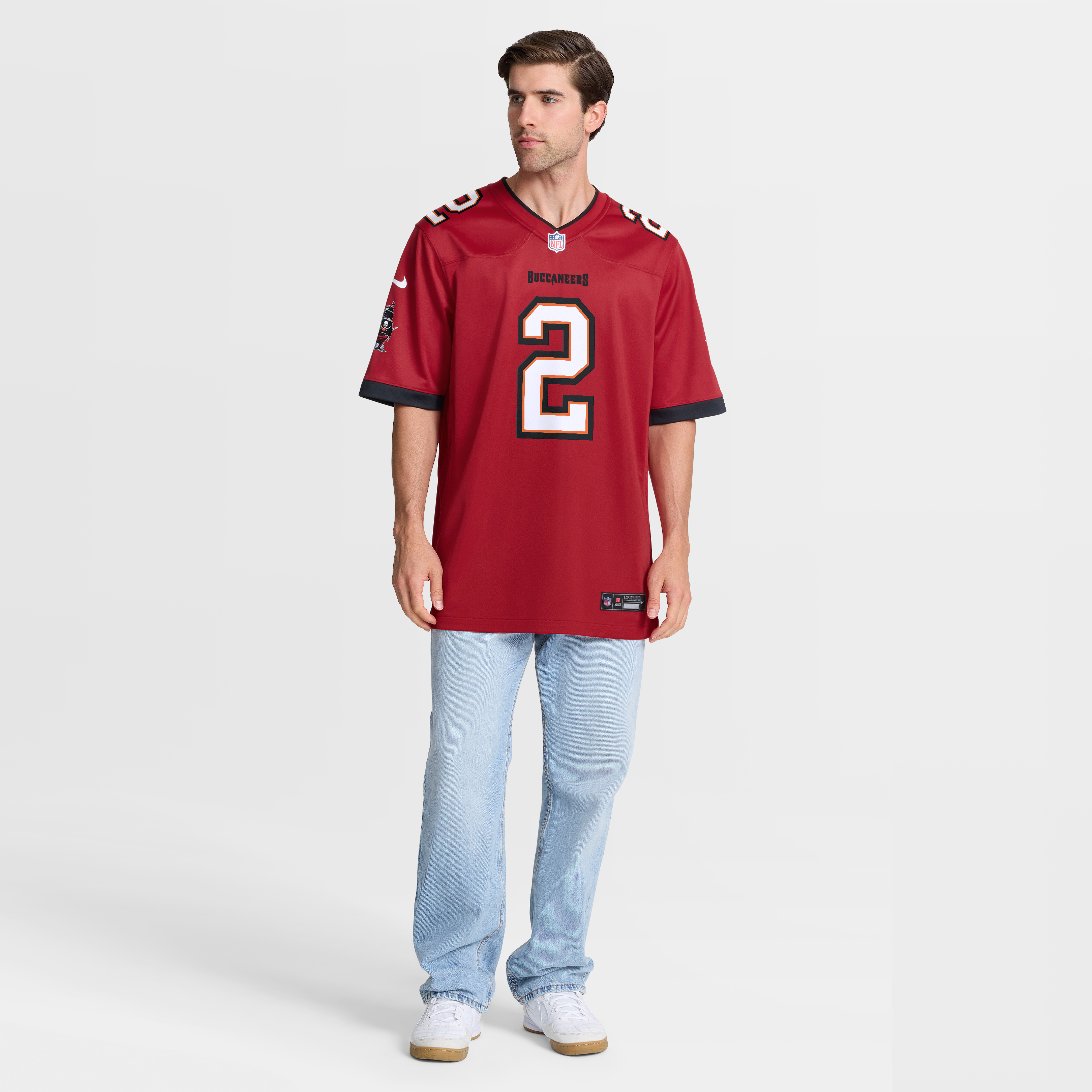 Emeka Egbuka Tampa Bay Buccaneers Game Jersey - White - Red - Image 5