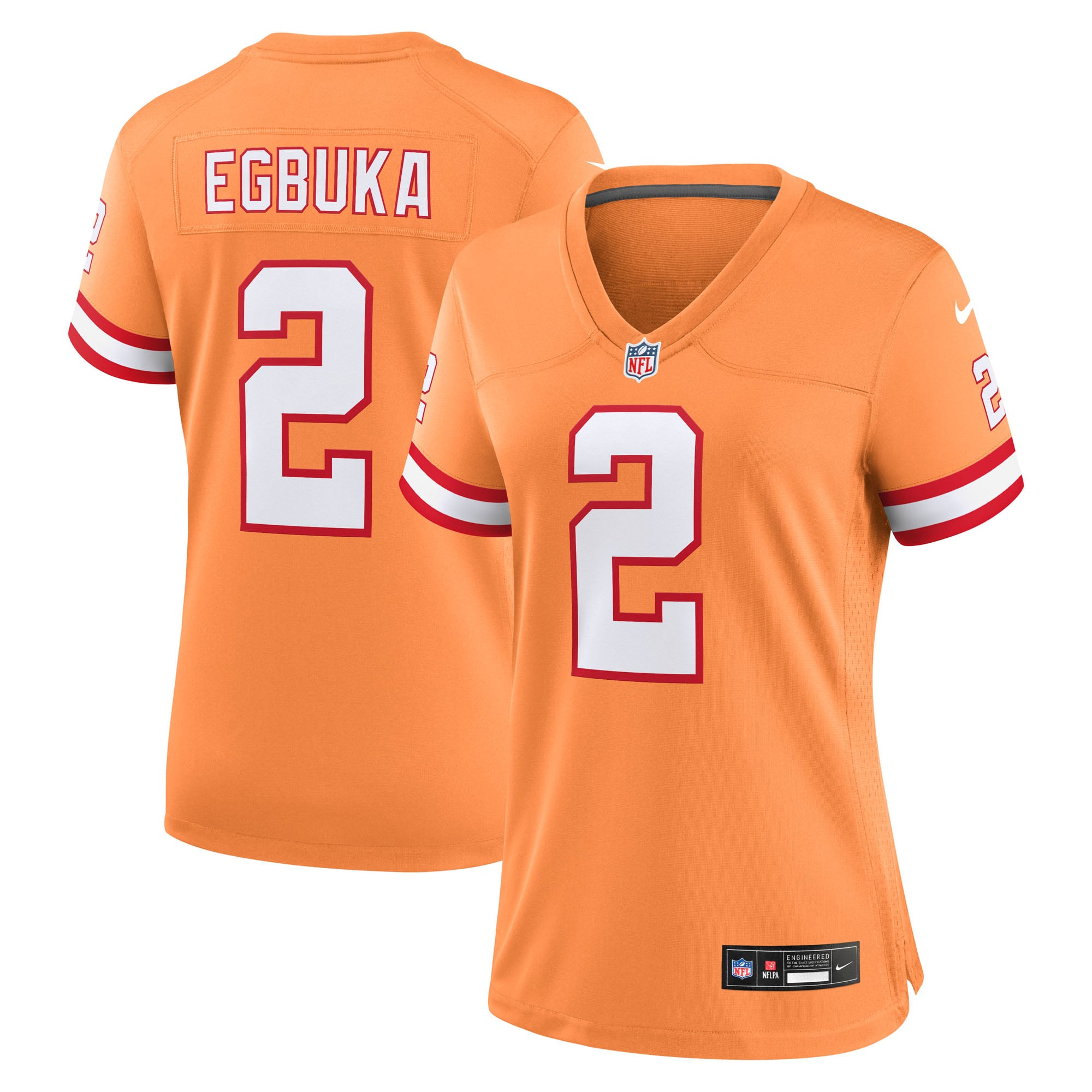 Emeka Egbuka Tampa Bay Buccaneers Women's Alternate 2 Game Jersey - Creamsicle - Image 2