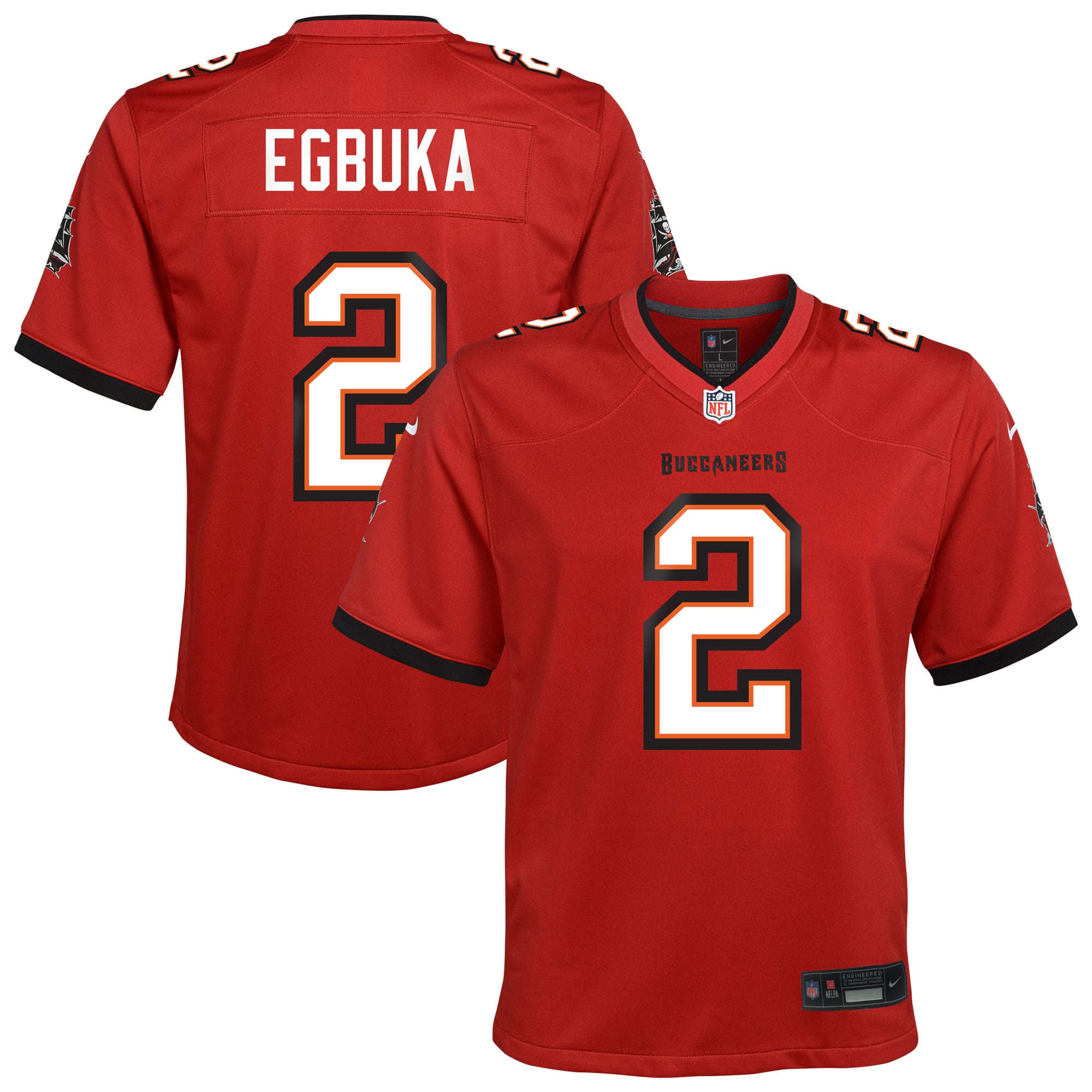 Emeka Egbuka Tampa Bay Buccaneers Youth Team Game Jersey - Red - Image 2