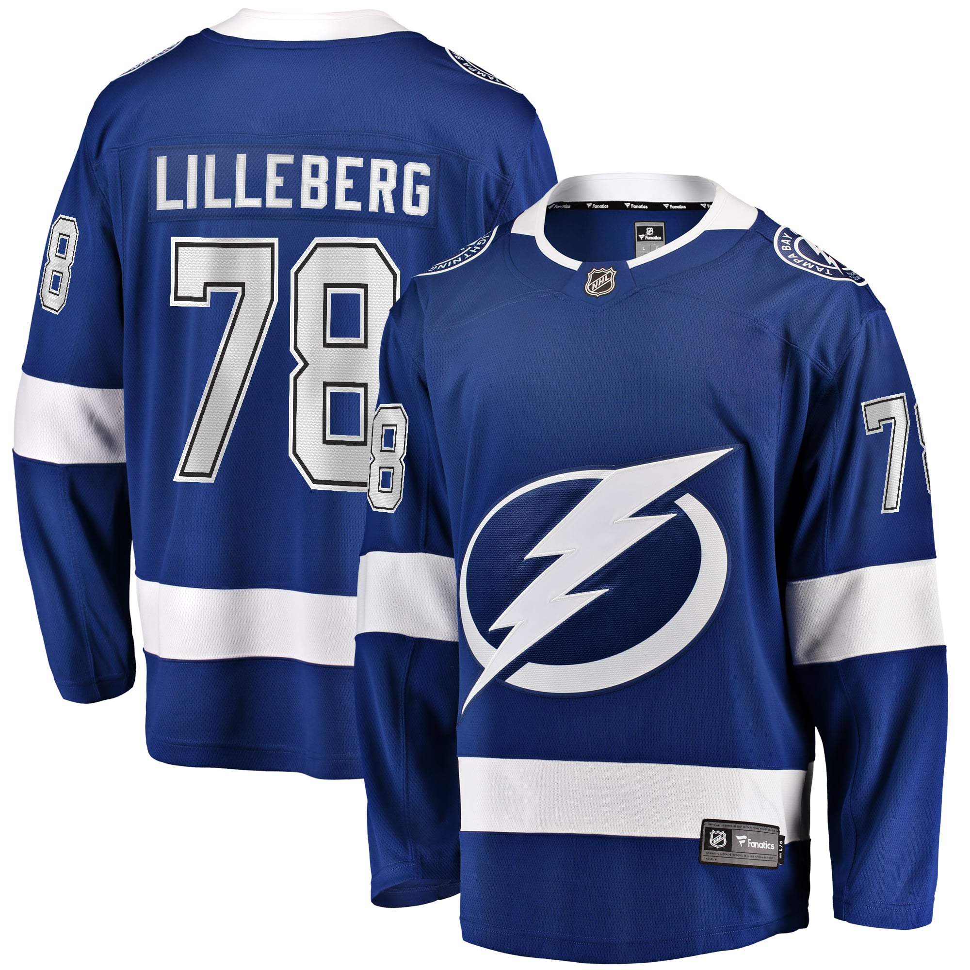 Emil Lilleberg Tampa Bay Lightning Home Premier Breakaway Player Jersey - Blue - Image 2